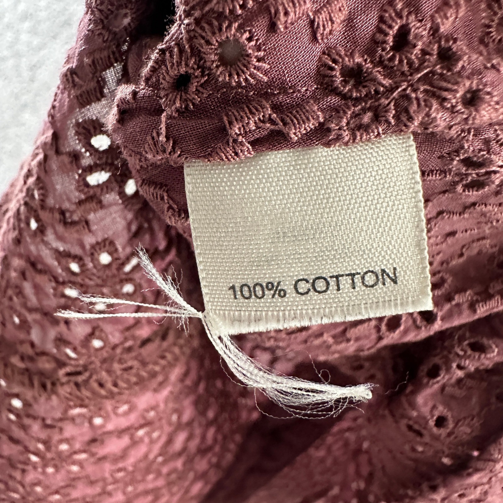 Y2k Cute Options Eyelet Short Sleeve Button Up Top Women Small Mauve Pink Cotton