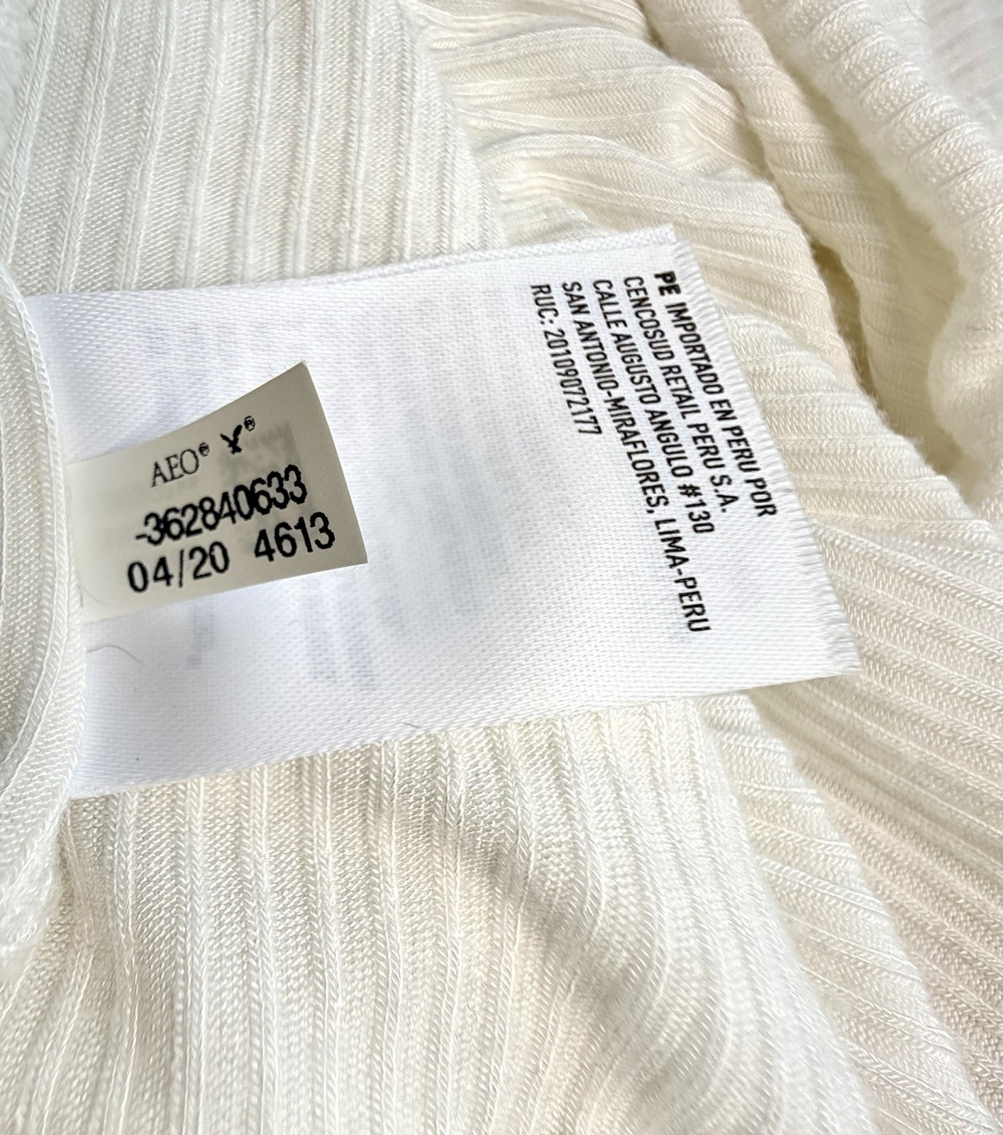 American Eagle Soft & Sexy Ribbed Peplum Tank Top M White Cami Cottagecore