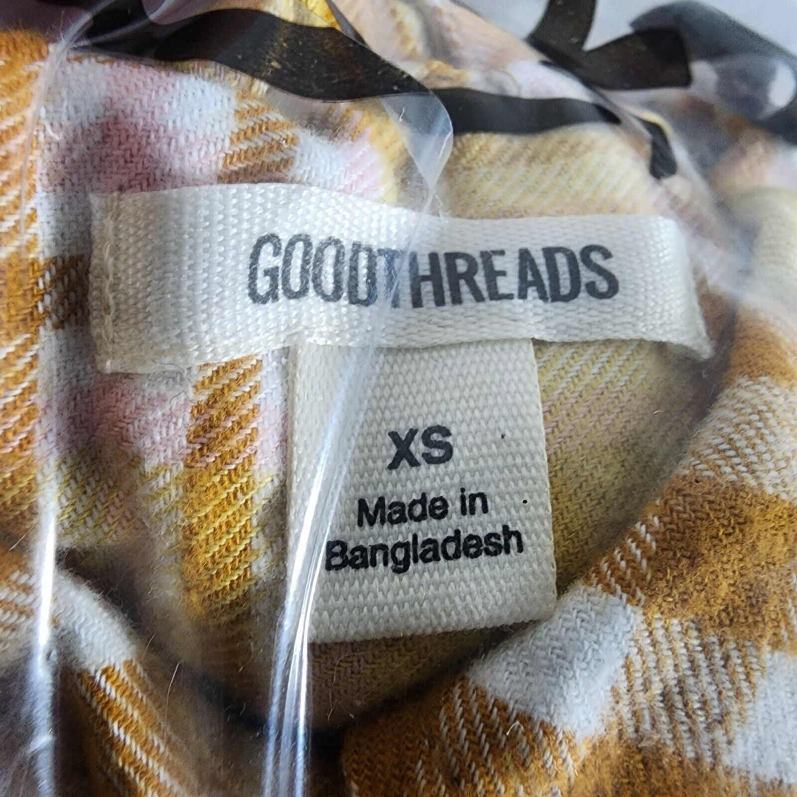Goodthreads Brushed Flannel Drop-Shoulder Long-Sleeve Shirt,Ochre/Kilt Plaid, XS