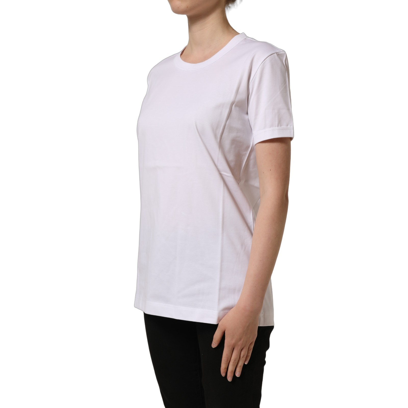 DOLCE & GABBANA T-shirt White Cotton Crew Neck Short Sleeves IT44/US10/L 150usd
