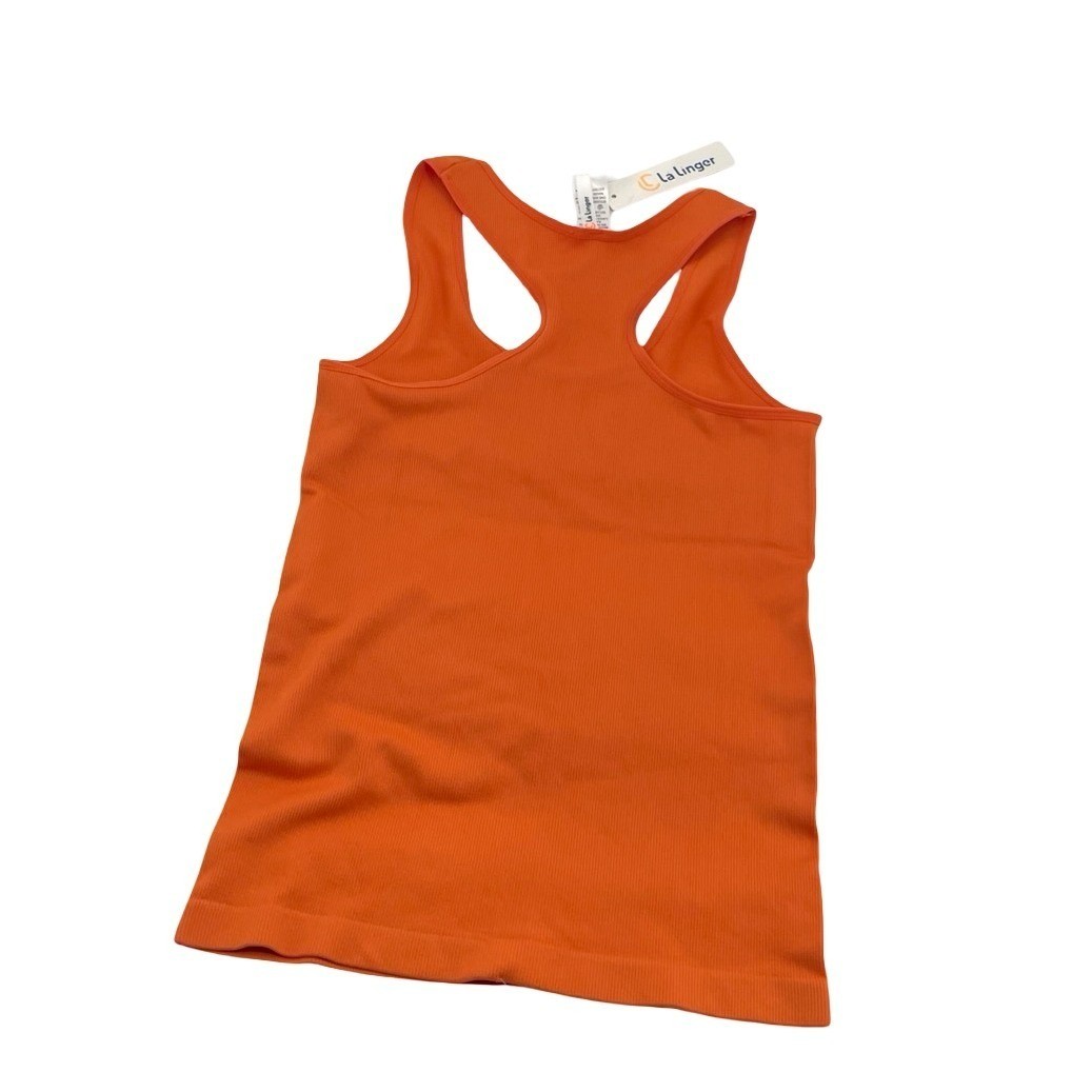 La Linger Women Tank Top Racerback Orange Polyester Spandex One Size