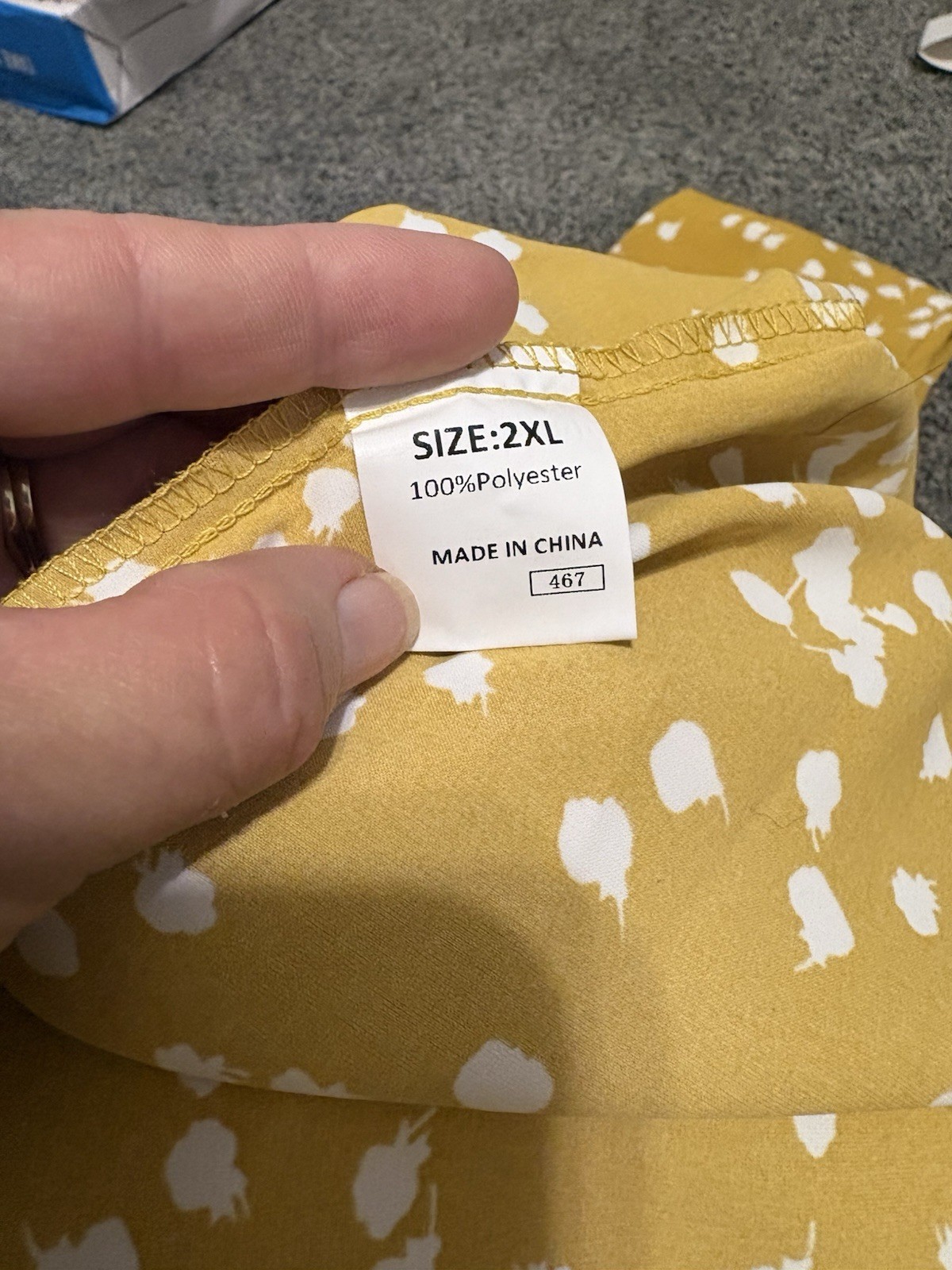 DOKOTOO Women’s 2XL Mustard Yellow Floral Button Front Long Sleeve Blouse NWT