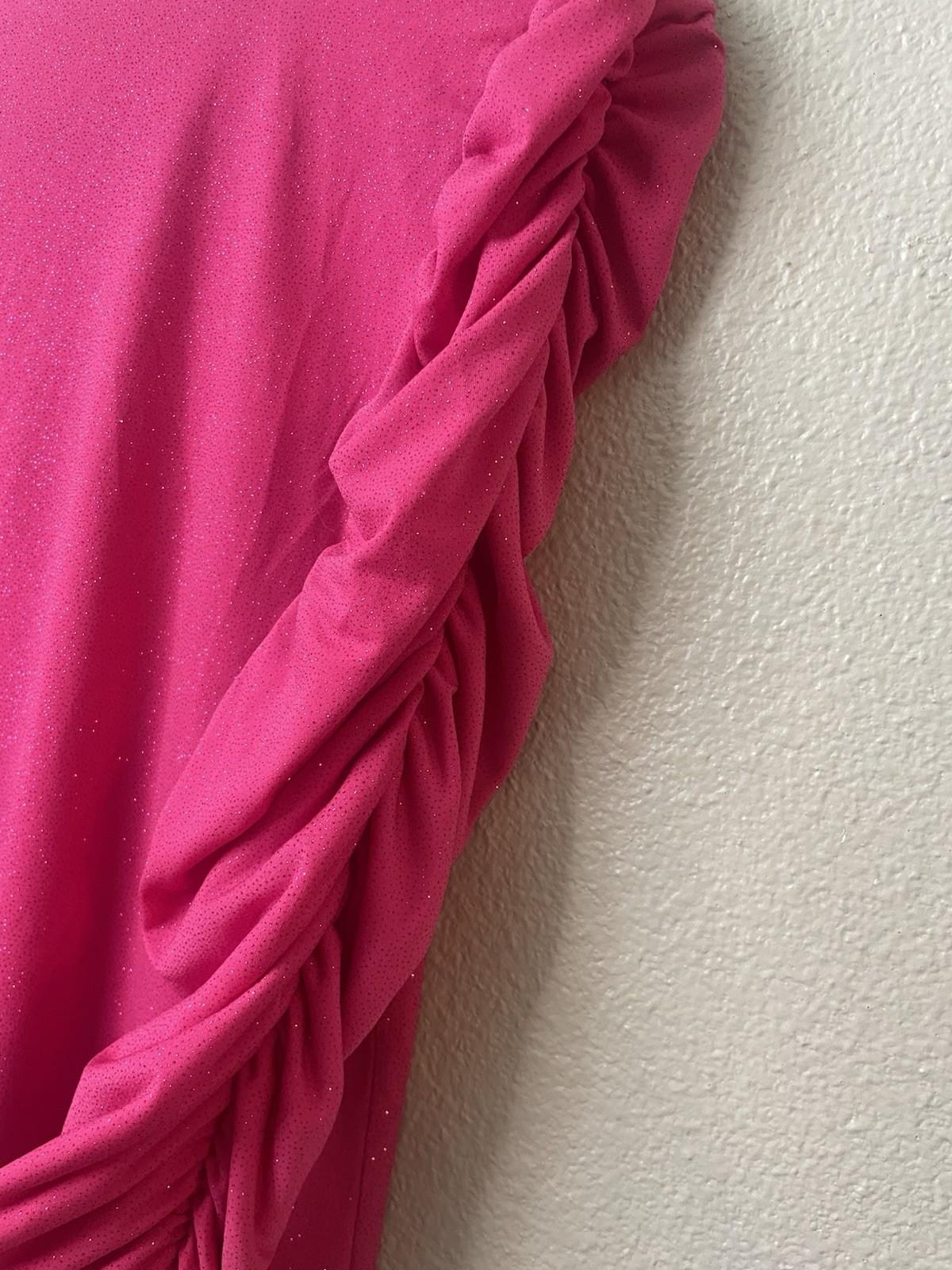 CeCe Pink Shimmer Ruched Long Sleeve Blouse Top Size: S
