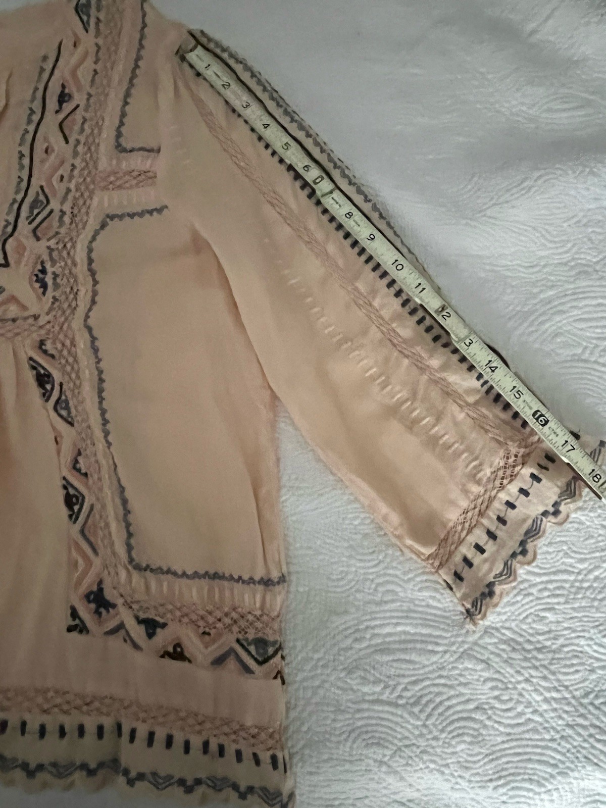 Rebecca Taylor size 10 Esme ballet combo cotton embroidered boho top