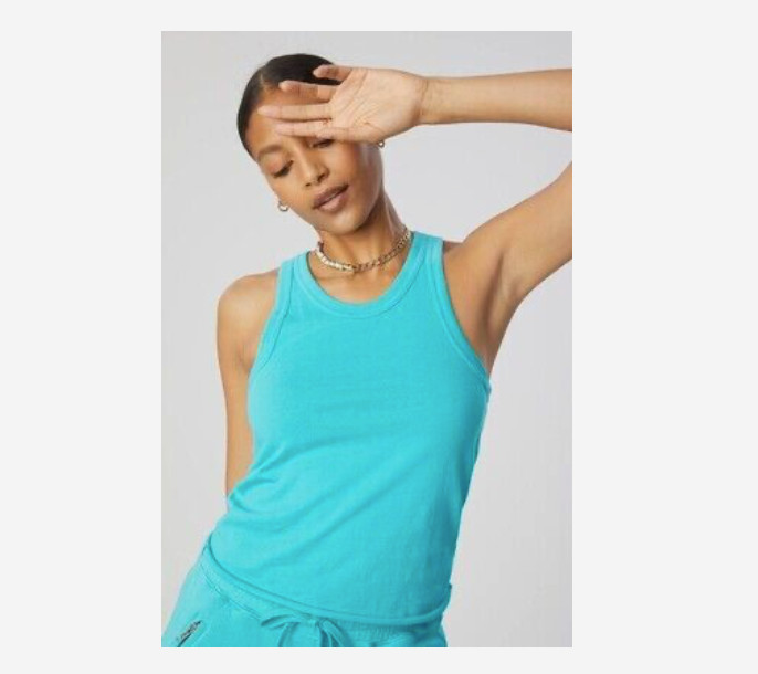 Bandier Sincerely Jules AQUA – The Willow Scoop Neck Tank Top – Medium