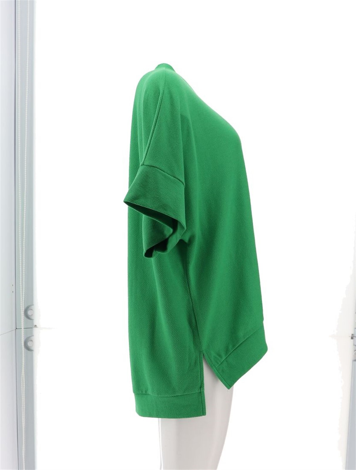 Attitudes Renee Solid Stripe Batwing tunic Green Apple XS NWOT (821)