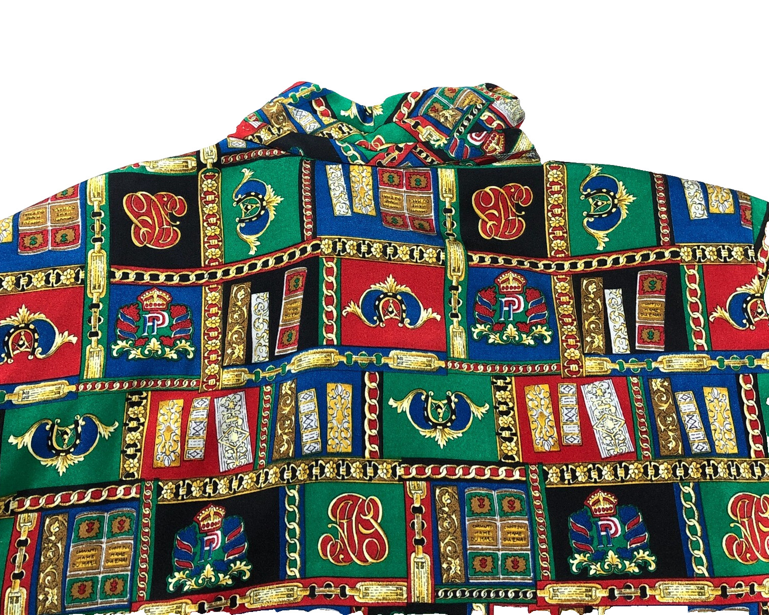 Pendleton Sophisticates Womens Top Sz 14 Books Patchwork Shoulder Pads NWOT