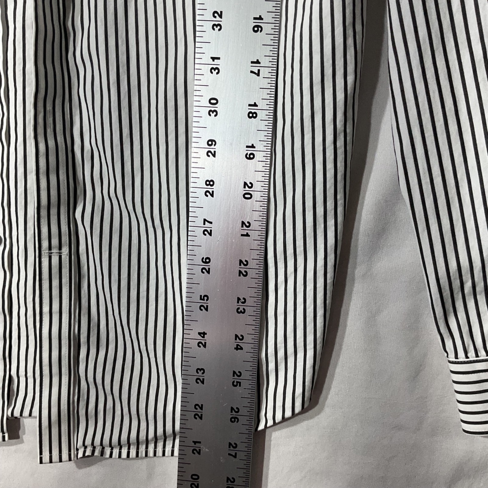 Express Women Black & White Striped Extra Slim Fit Dress Shirt Size M