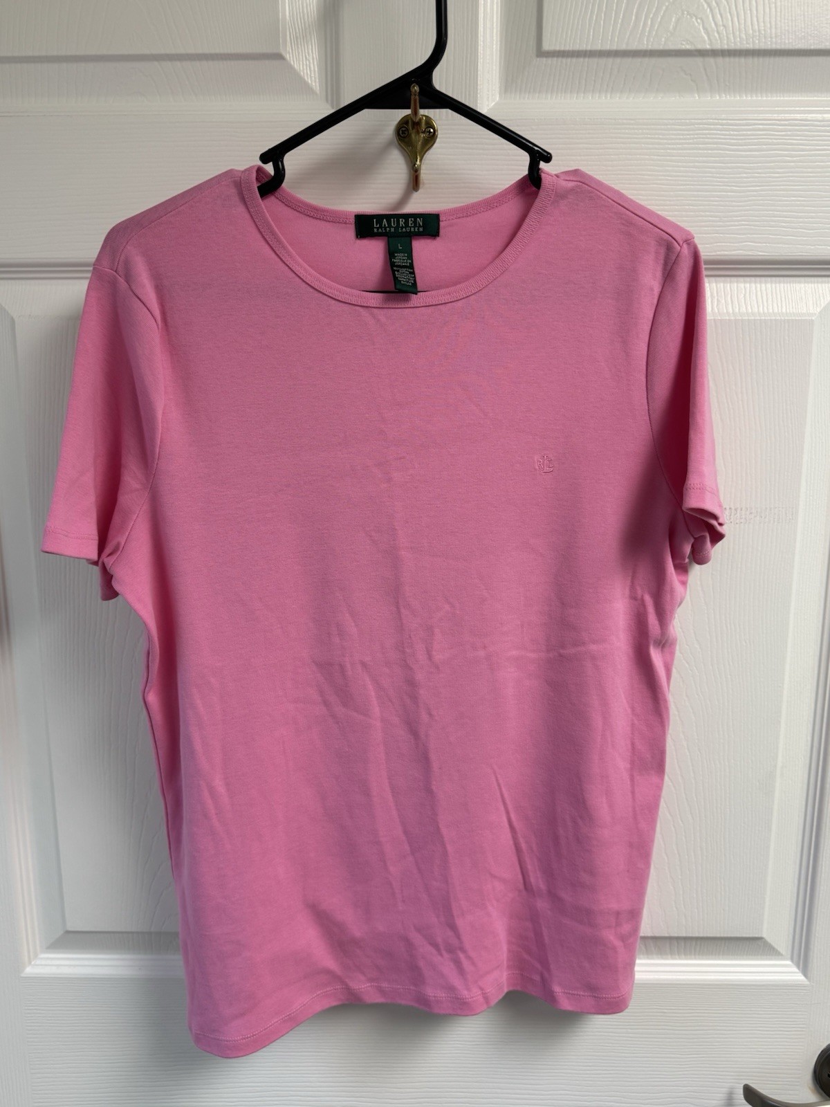Lauren Ralph Lauren Hot Pink T Shirt 100% Cotton Hits At The Hip Soft Minimalist