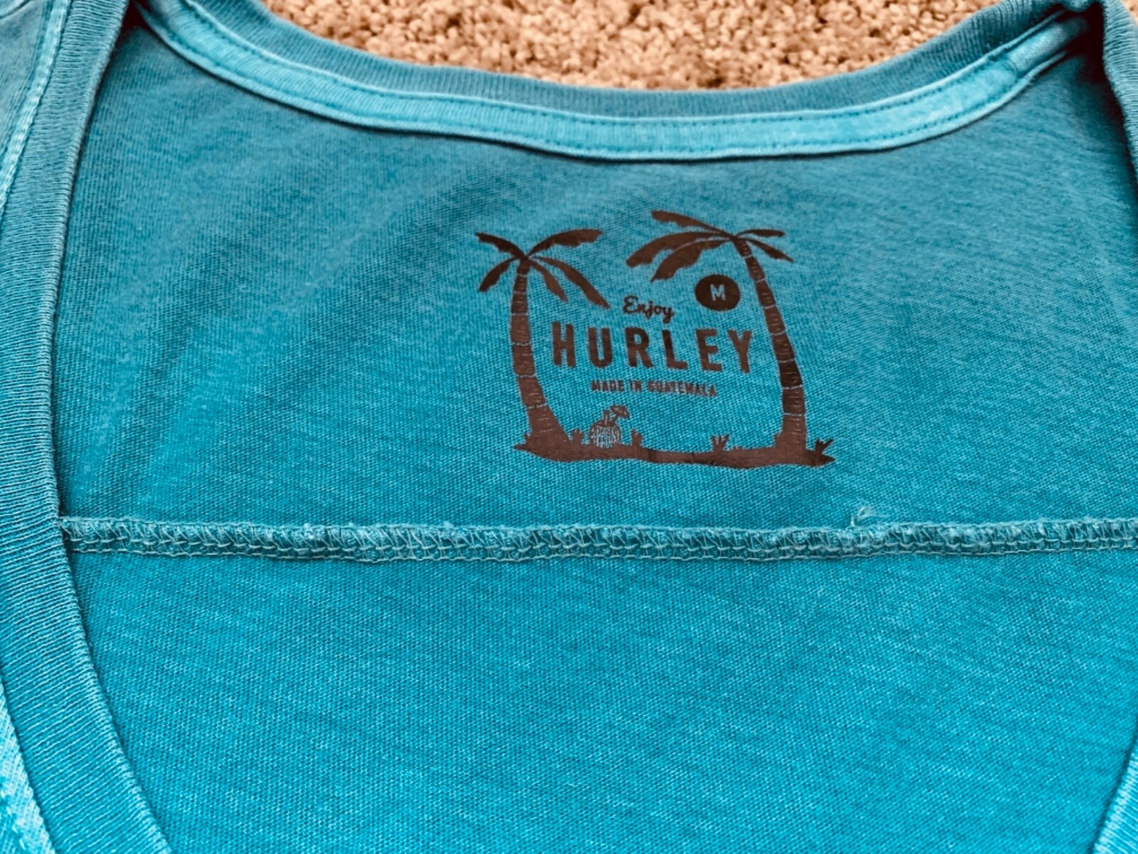 $29 BRAND NEW HURLEY WOMENS WOMEN’S T SHIRT CREW TEE BLUE FALCON WASH VARSITY