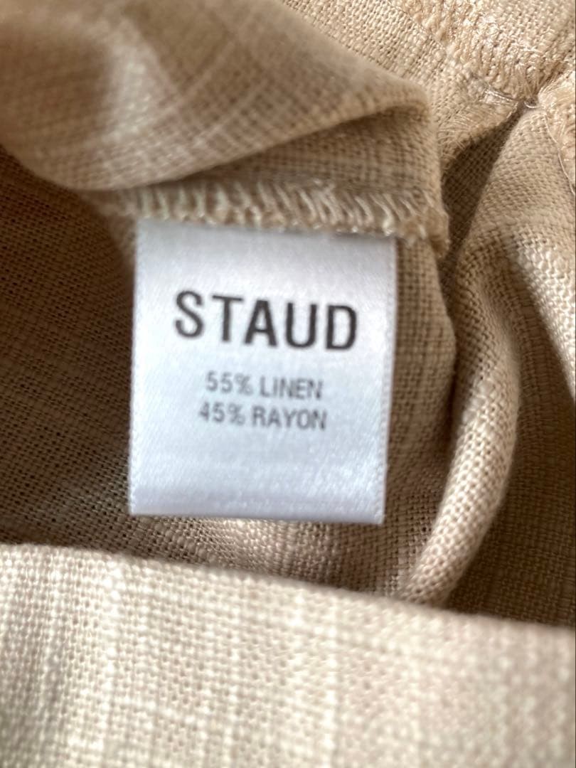 STAUD Off-White Jumpsuit US2 Linen Rayon Women’s All-in-One