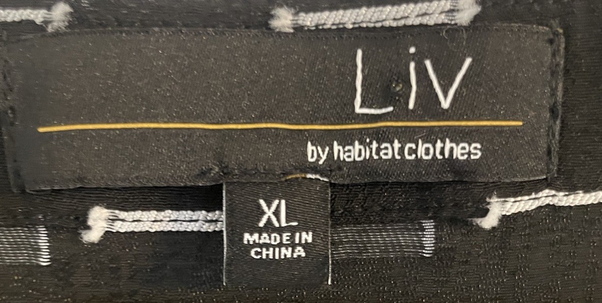 Liv by Habitat Clothes Tank High-Low Hem Black/White Checked Size XL Blouse
