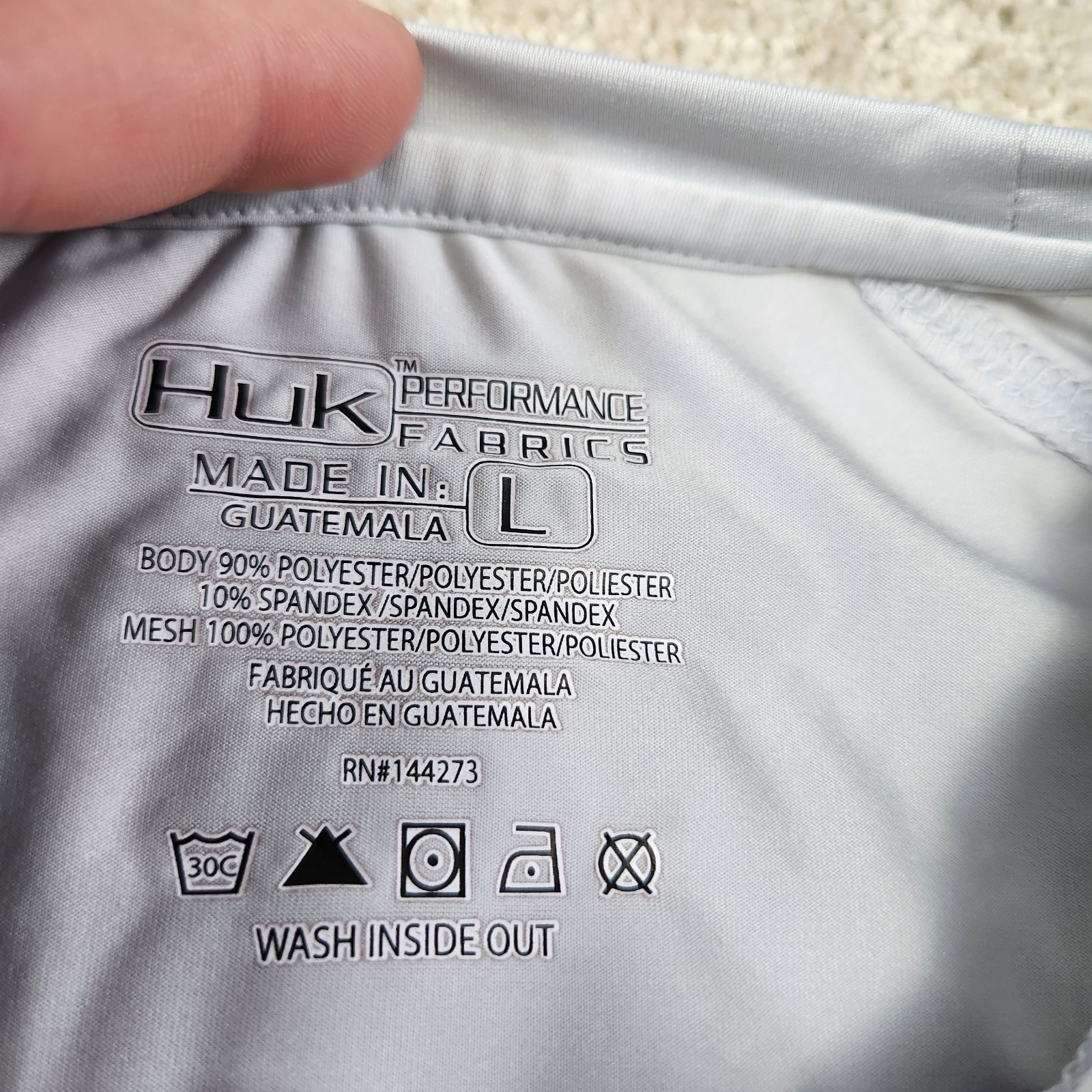 Huk Fishing Shirt Women Large Icon Quick Dry Performance Long Sleeve UPF Gray
