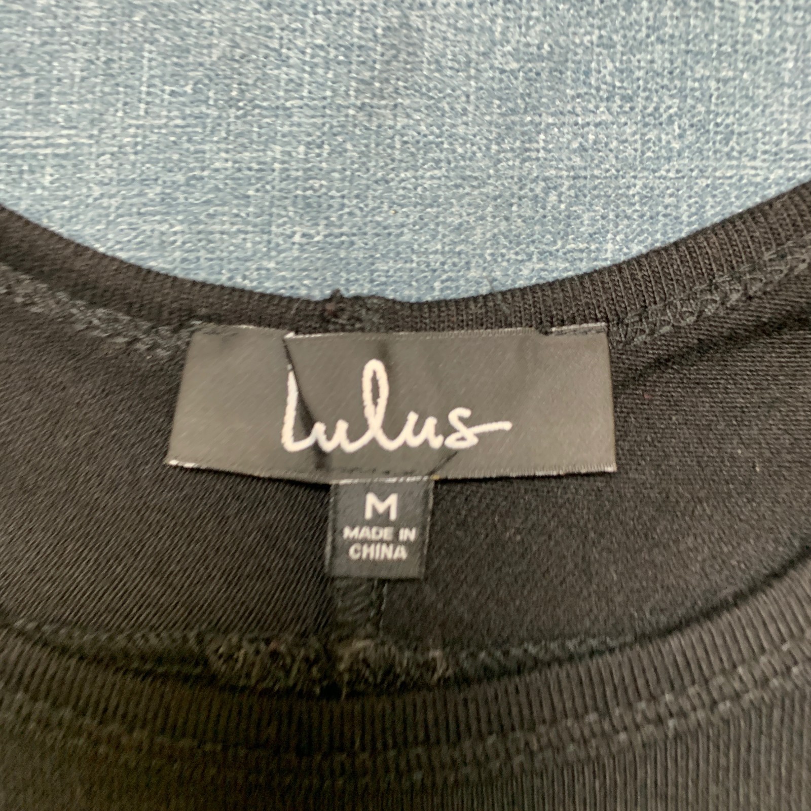 Lulus Blouse Top Womens Medium Black High-Low Hem Summer Long Sleeve Back Zip