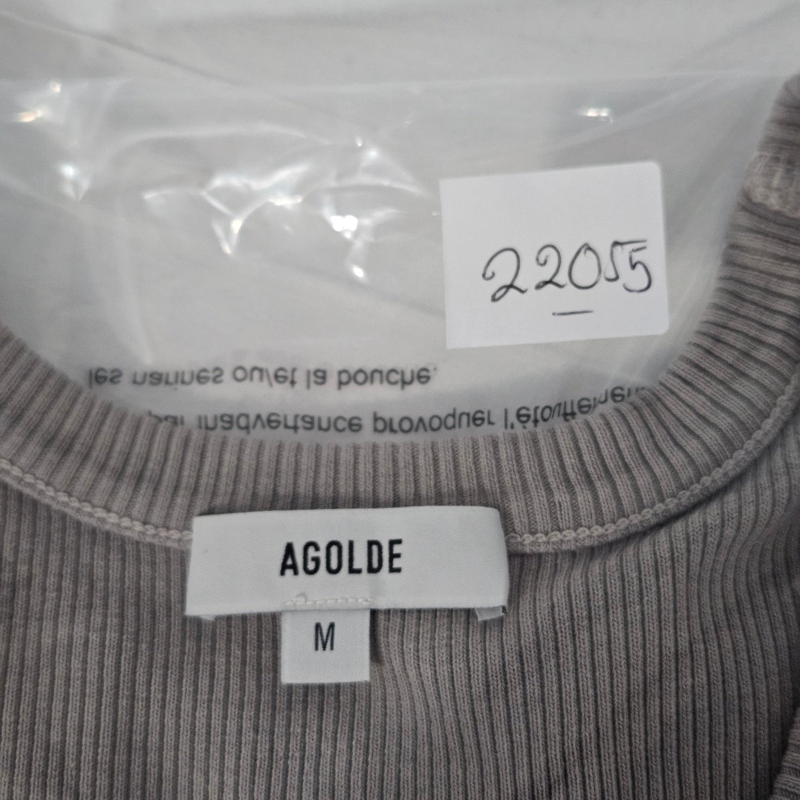 AGOLDE Poppy Tank Top Womens M Taupe Ribbed Organic Cotton Stretch Hippie Earthy