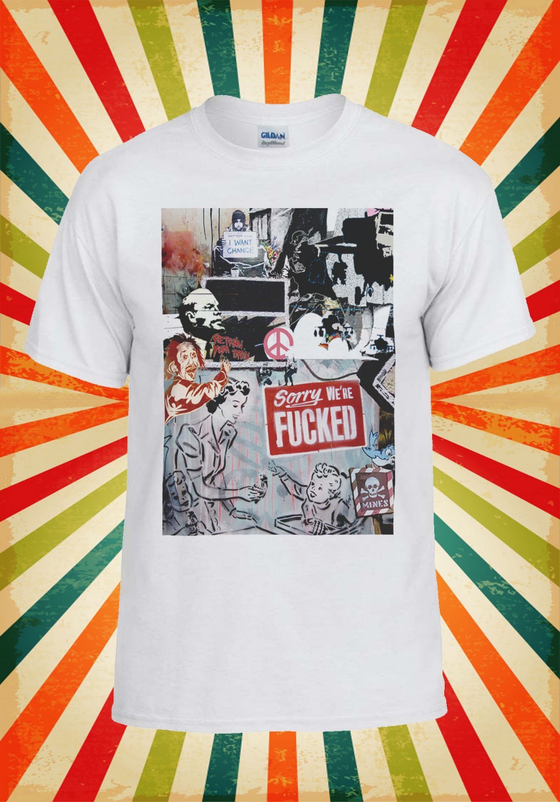 Banksy Street Art Graffiti Cool Funny Men Women Vest Tank Top Unisex T Shirt 620