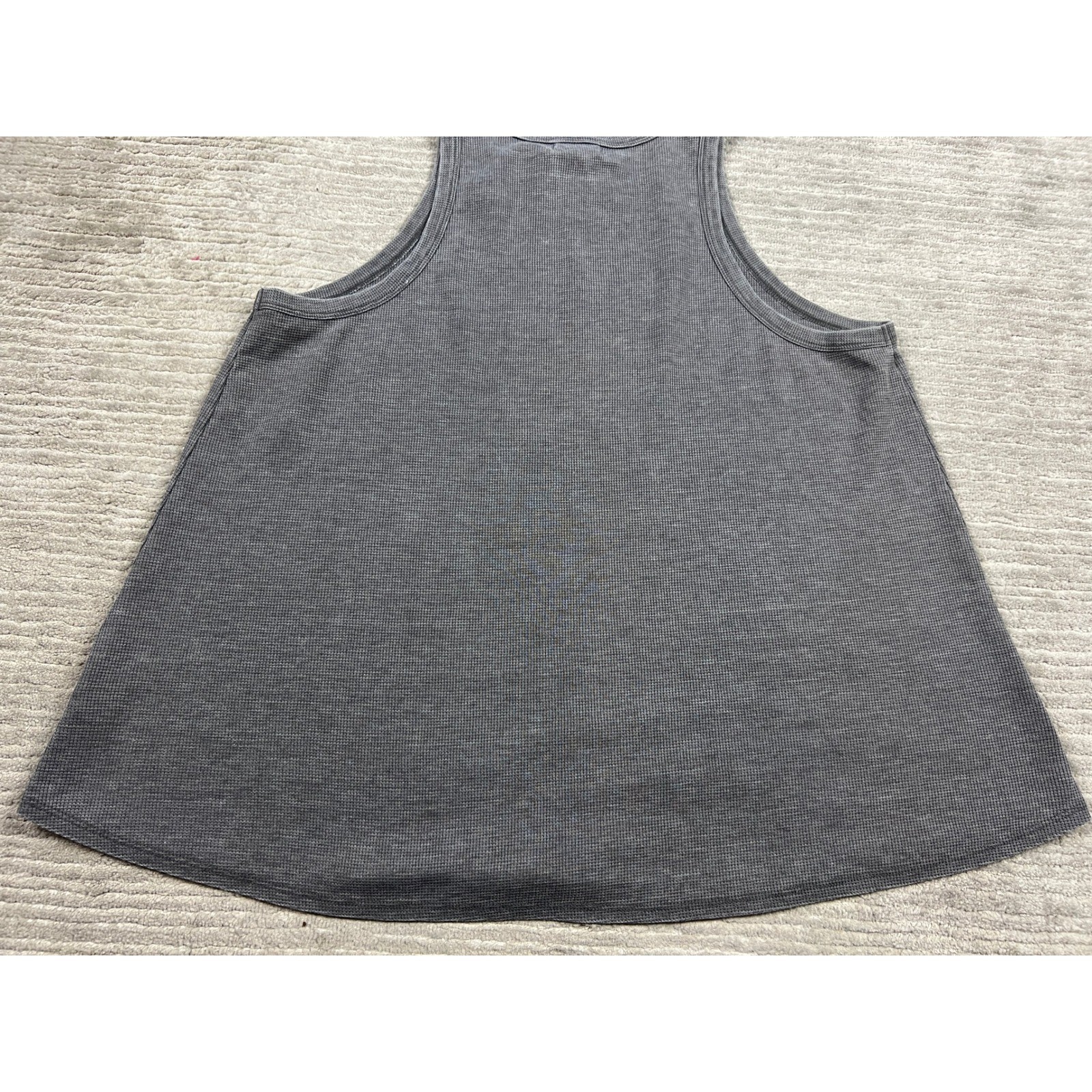Maurices Tank Top Womens XXL Gray Coffee Days Whiskey Nights Waffle Knit Relaxed