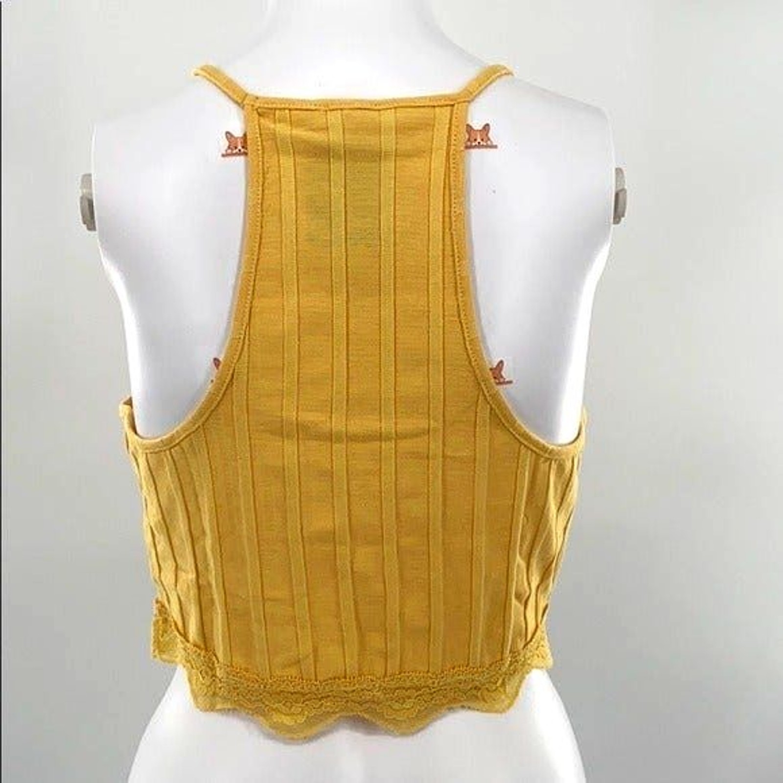 Free People NWT All Your Love Crop Top Bralette Sleeveless Sunshine Yellow L New