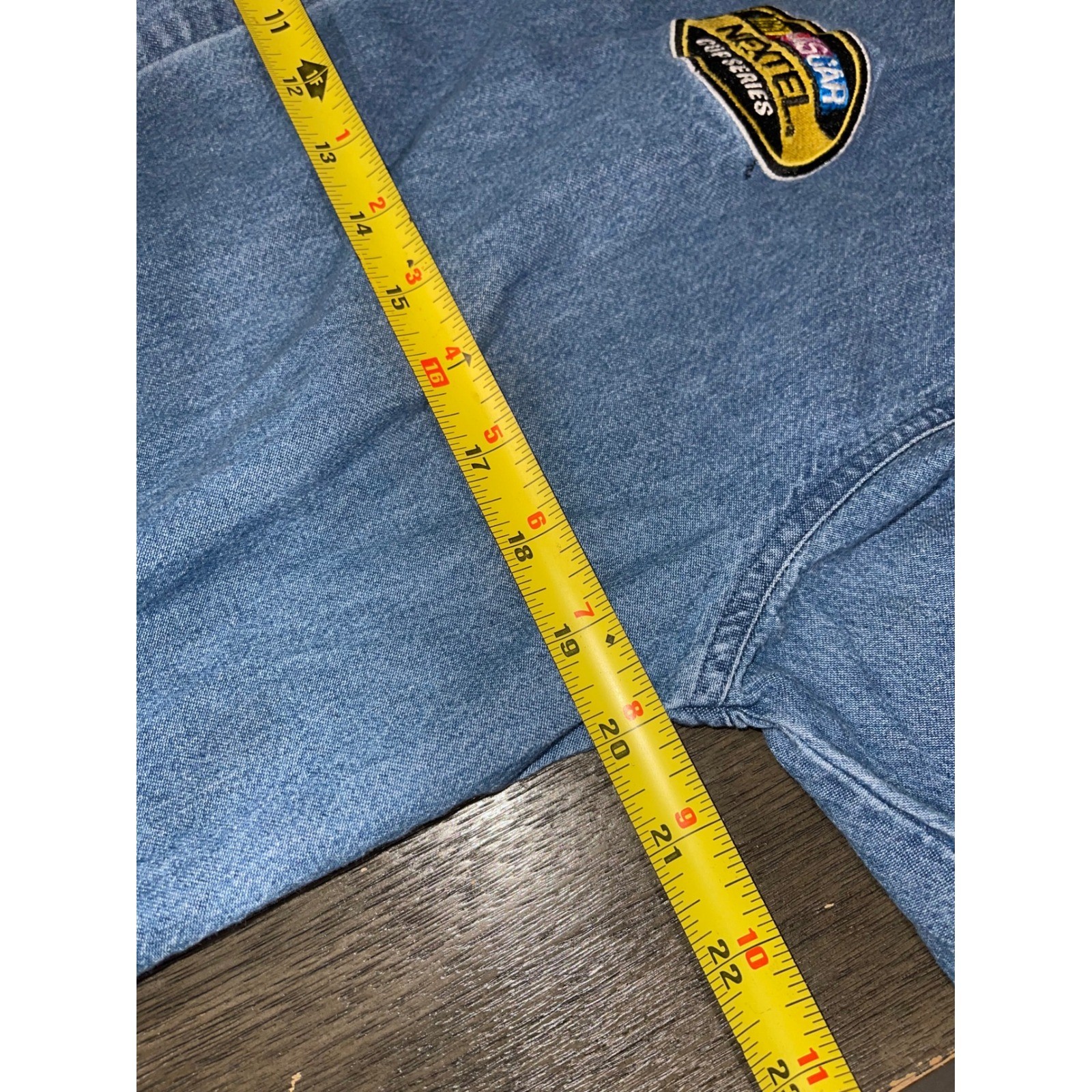 Vintage Graphic Sports Womens M Blue Denim NASCAR Nextel Cup Series Short Sleeve