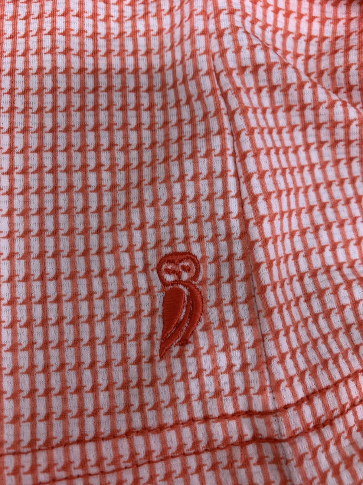 Sport Haley WOMENS MEDIUM ORANGE WHITE 3/4 SLEEVES GOLD BUTTONS ATHLETIC