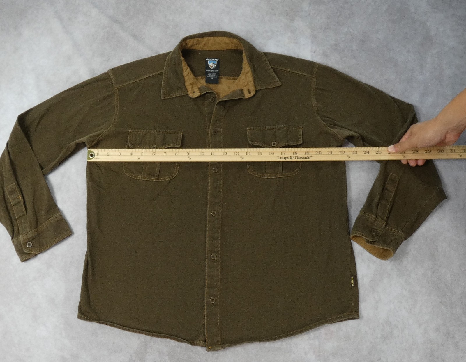 Kuhl Button Up Shirt Womens XL Brown Outdoor Gorpcore Hiking