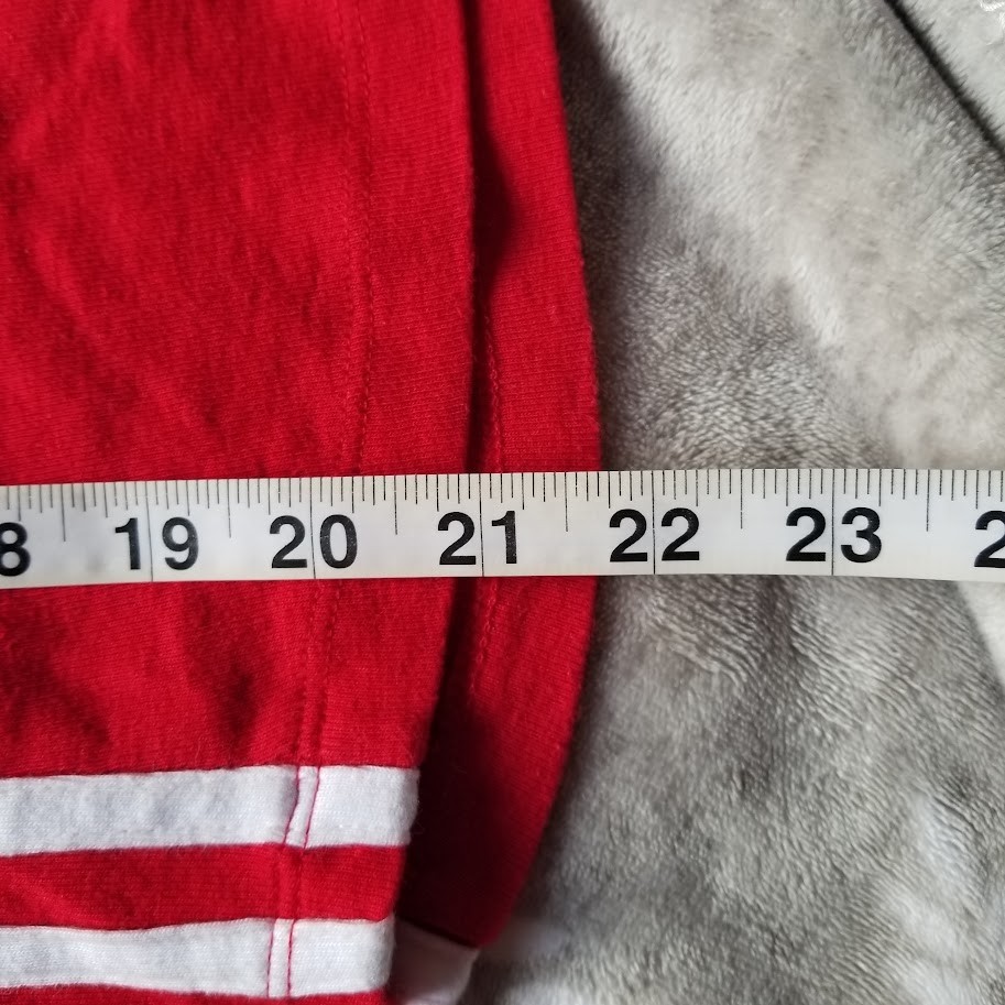 Toppy-T Women’s Shirt Large Red White Jersey Las Vegas Stripes Y2K