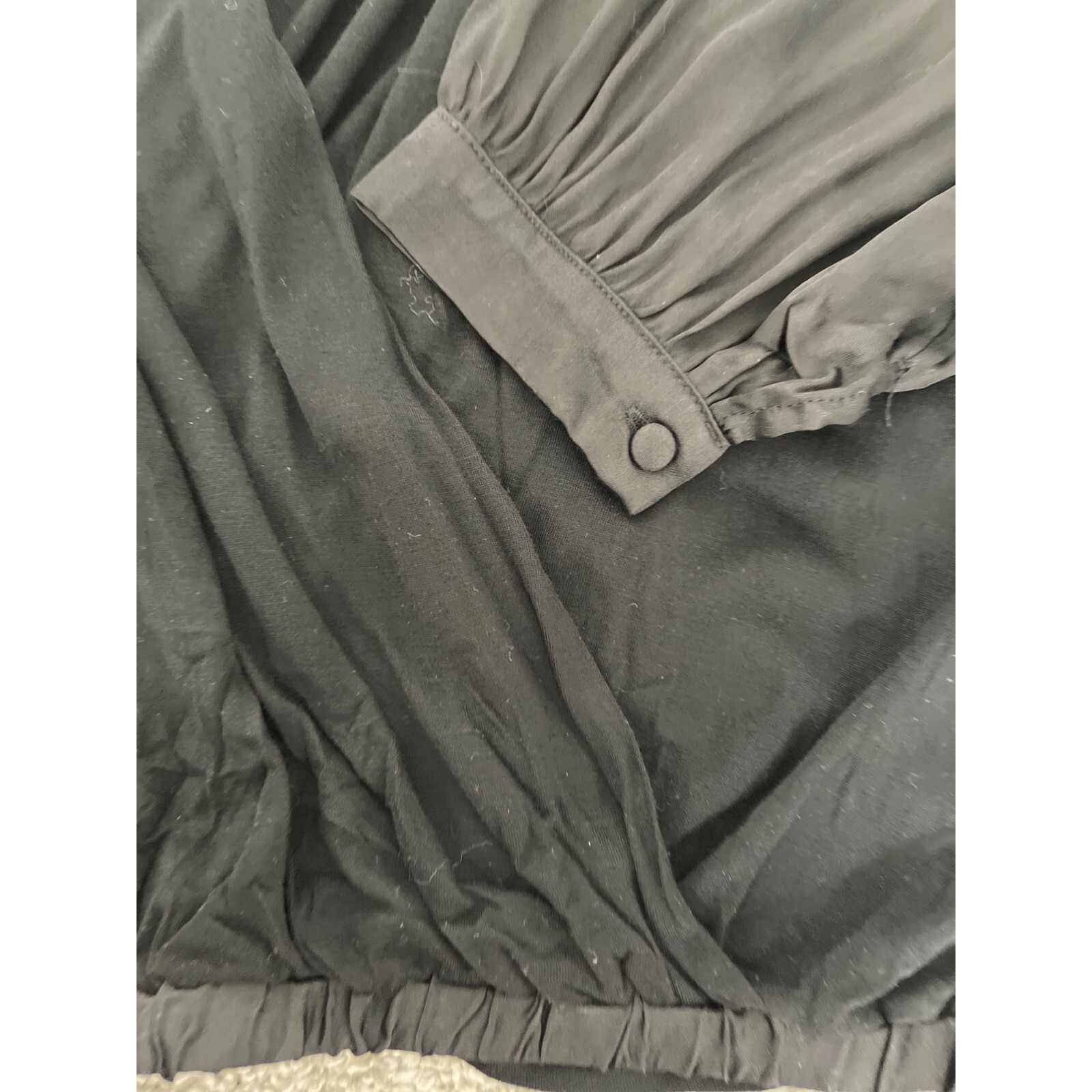 Anthropologie Kesia Drape Surplice Satin Sleeve Top Blouse Medium Boho $98