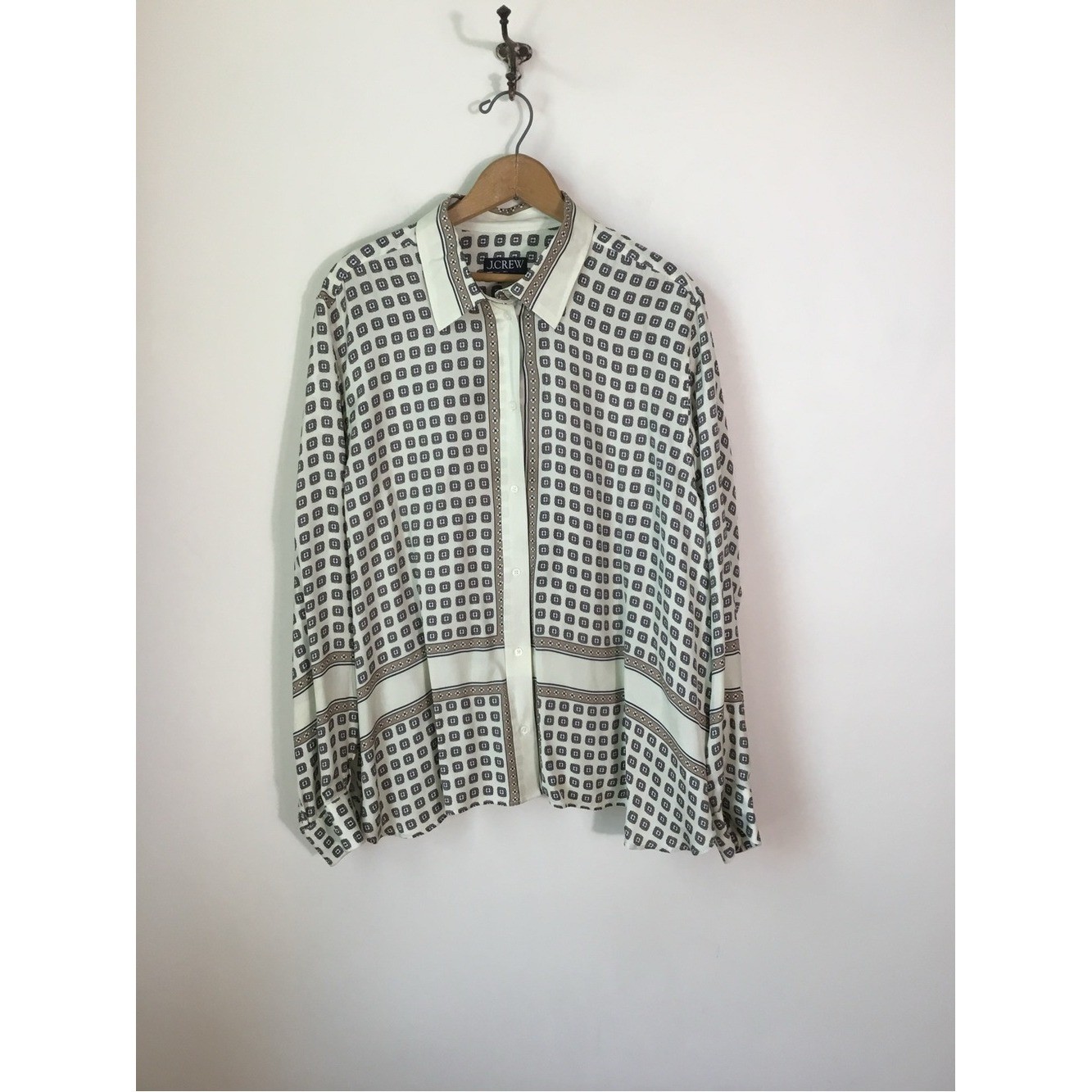 J. Crew Foulard Print Soft Viscose Jules Classic Fit Blouse