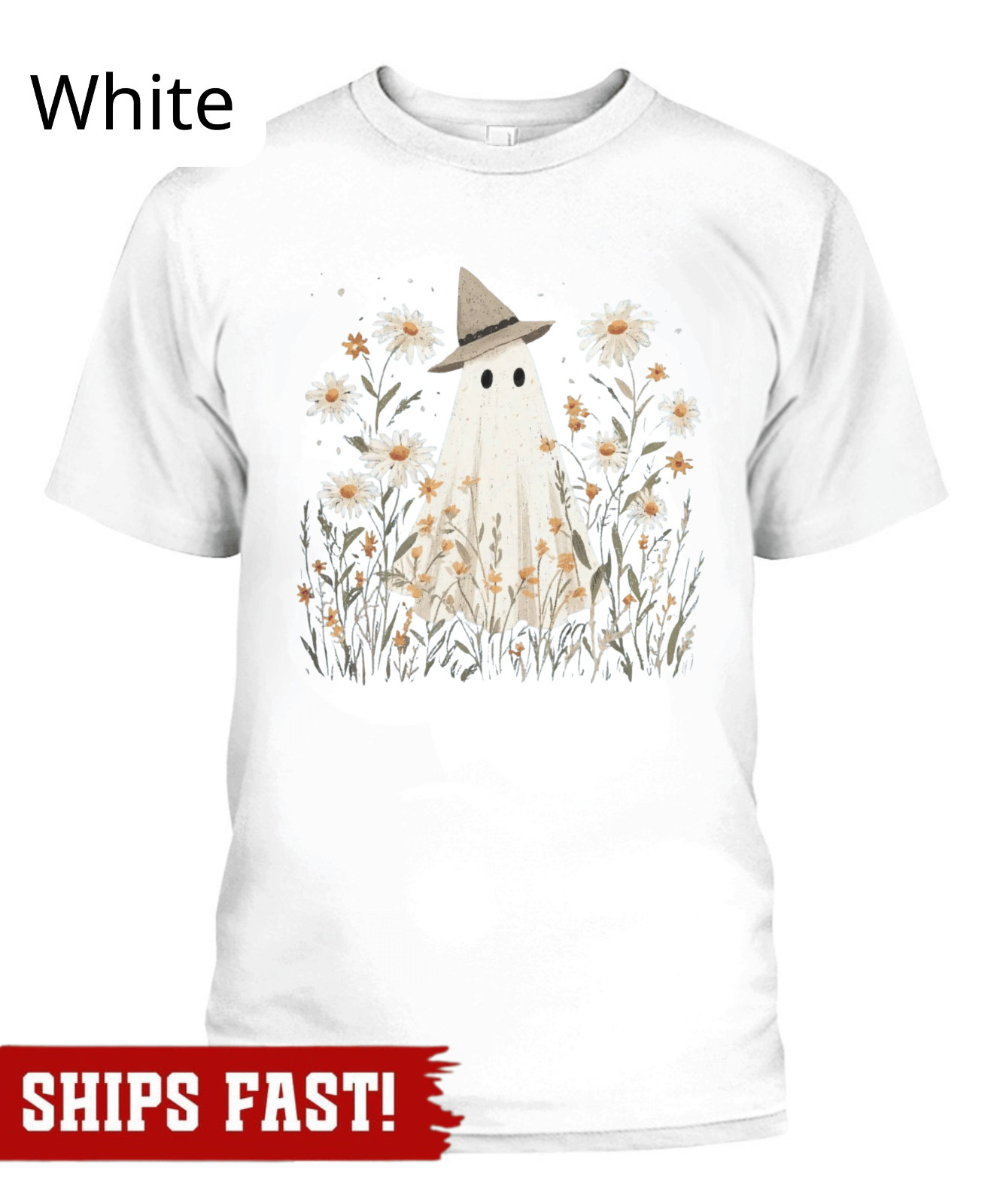 Cute Ghost Shirt, Cottagecore Boho Ghost Coomfy Relaxed Fit Unisex Tshirt, Vinta