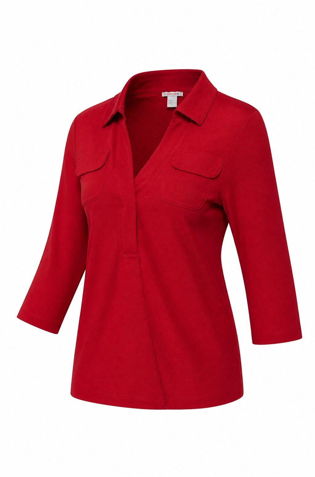 Joan Vass Red Cotton and Lycra Blouse Size 2