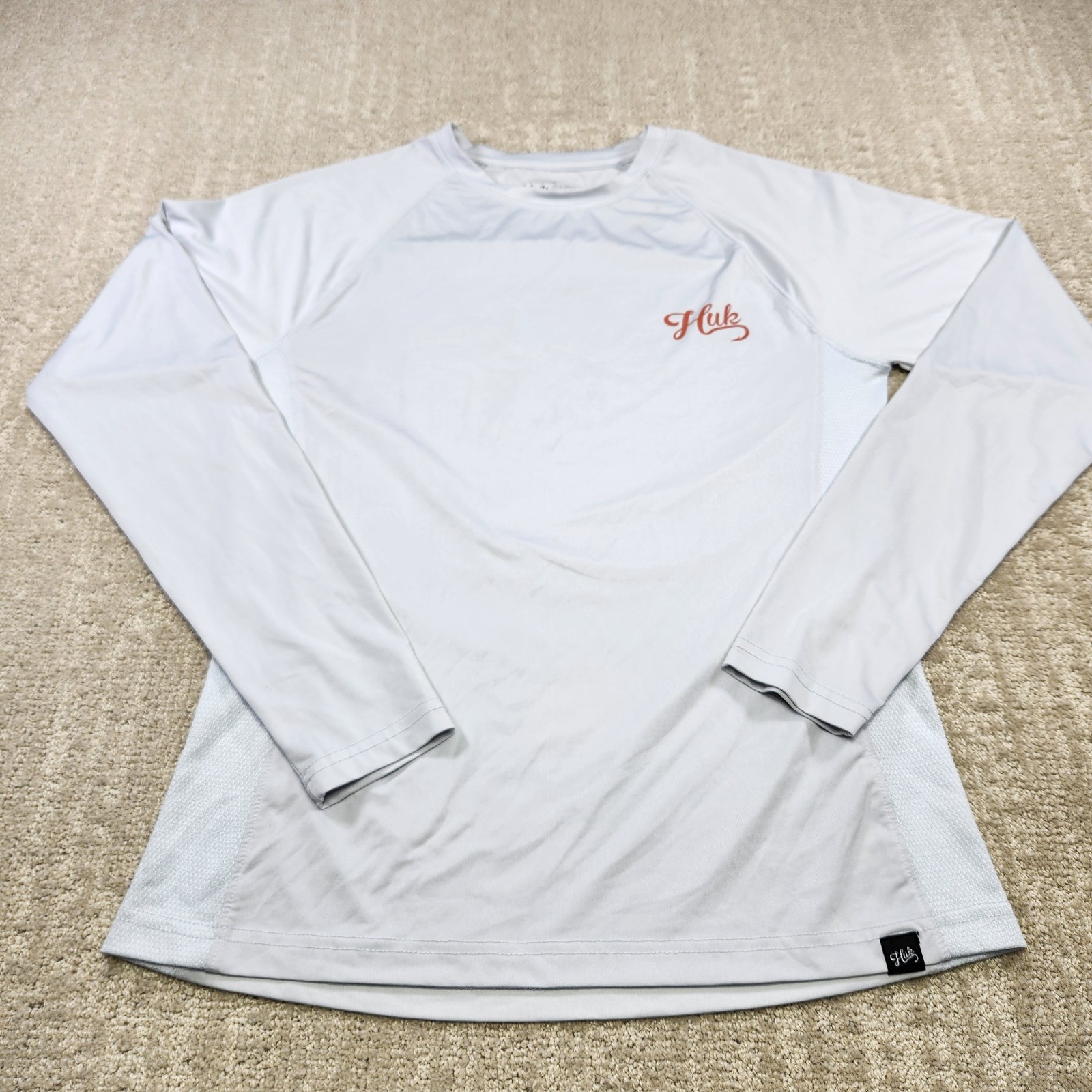 Huk Fishing Shirt Women Large Icon Quick Dry Performance Long Sleeve UPF Gray