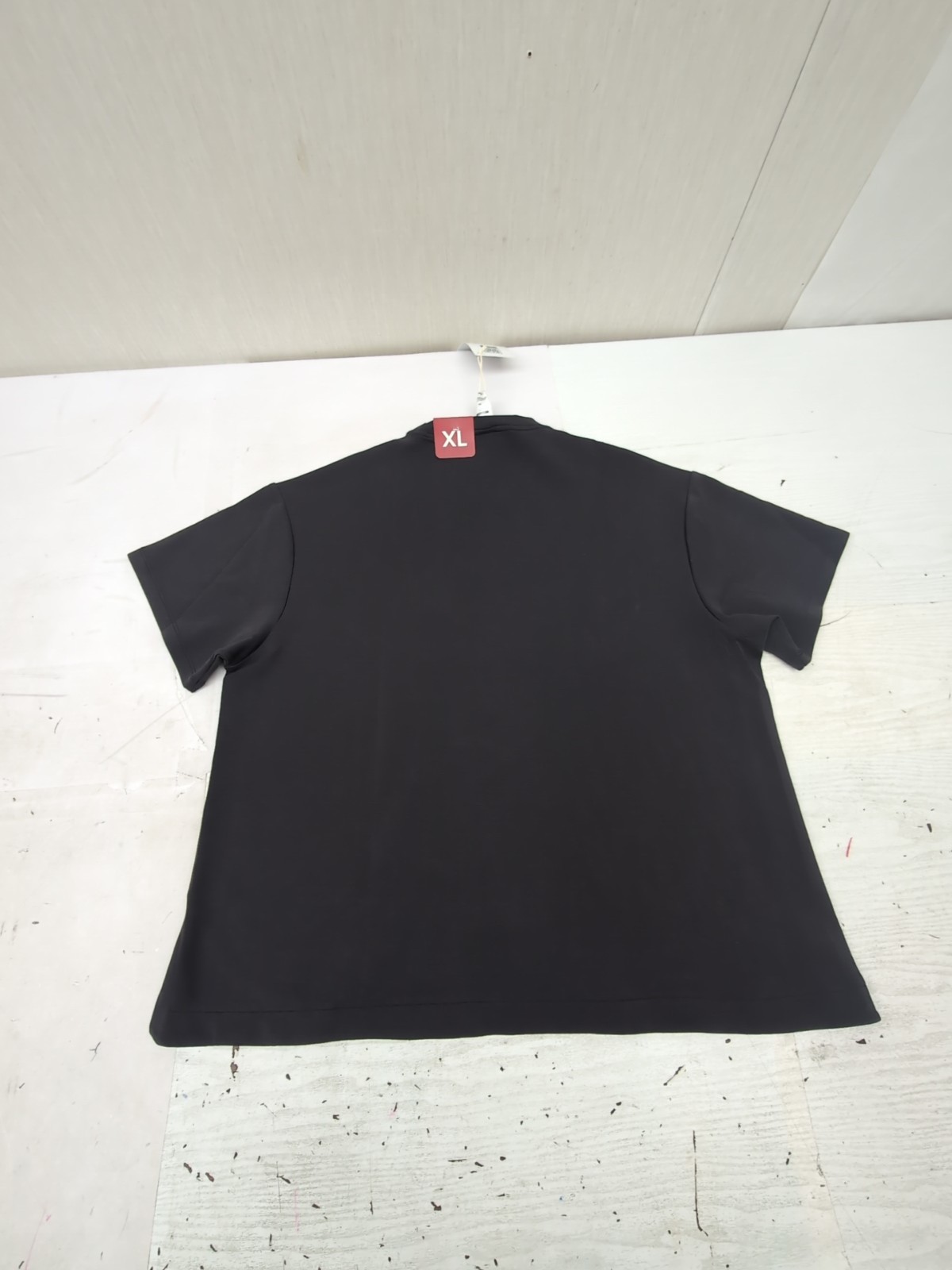 MM Wmns Relaxed Fit Drop-Tail Hem Sandwash Short Sleeve Tee Black Sz XL GL21