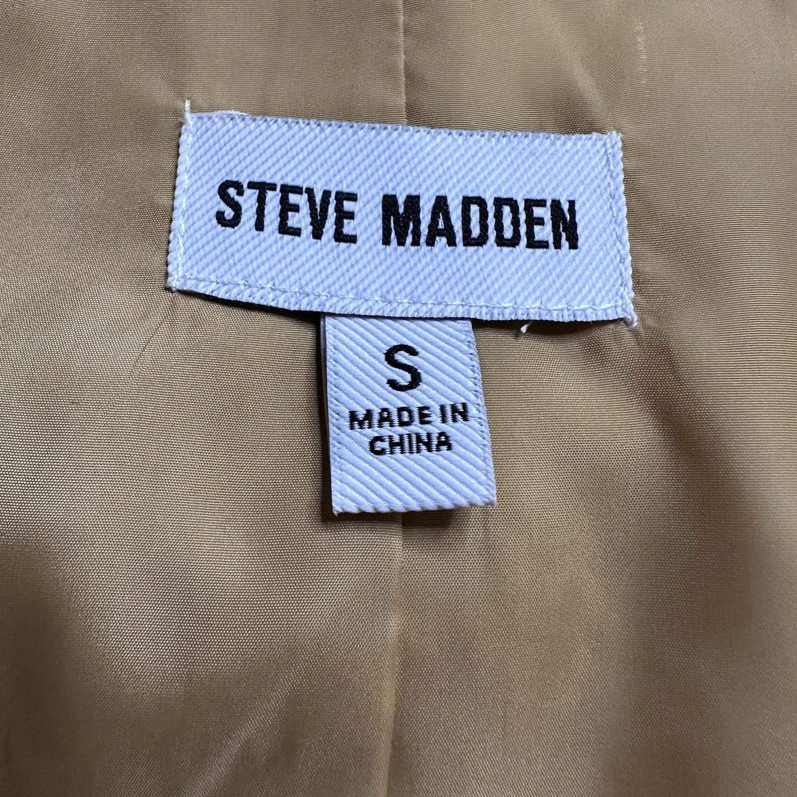 Steve Madden Wesley Vest Top Sz S Gold Linen Blend V Neck Button Up Preppy NWOT
