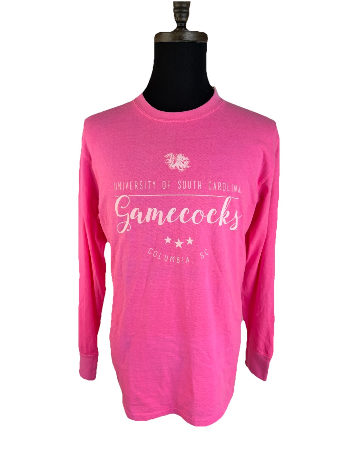 Pressbox Univ. of South Carolina Gamecocks Shirt Womens Medium Pink LS NEW
