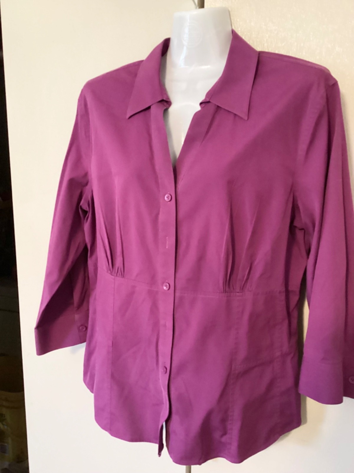 ALEX MARIE! Cute rosy pink top…3/4 sleeve, wrinkle resist.. size 14
