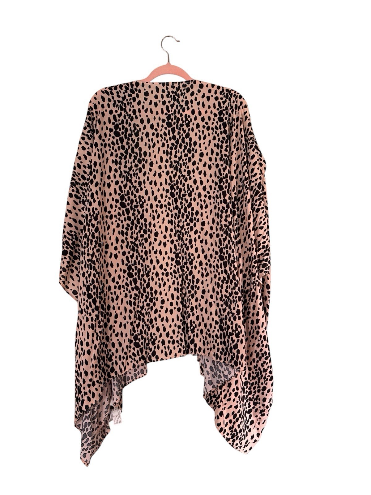 Women’s Beige/Black Animal Print Open Front Lightweight Kimono One Size