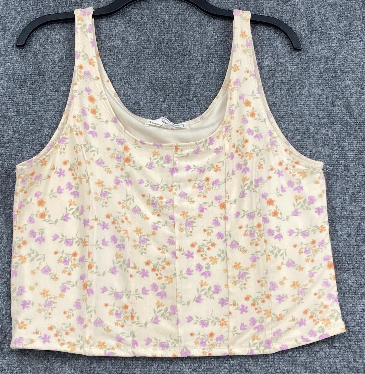 Hippie Rose Cottagecore Ditsy Floral Print Cream Color Corset Tanktop Women’s XL