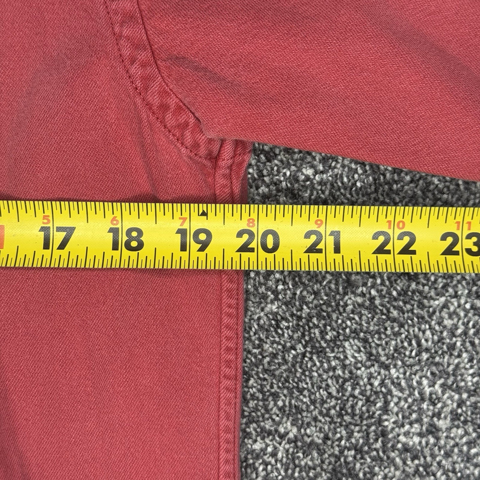 Vtg Ralph Lauren Shirt Womens 6 Red Denim Twill Button Down Made In Hong Kong