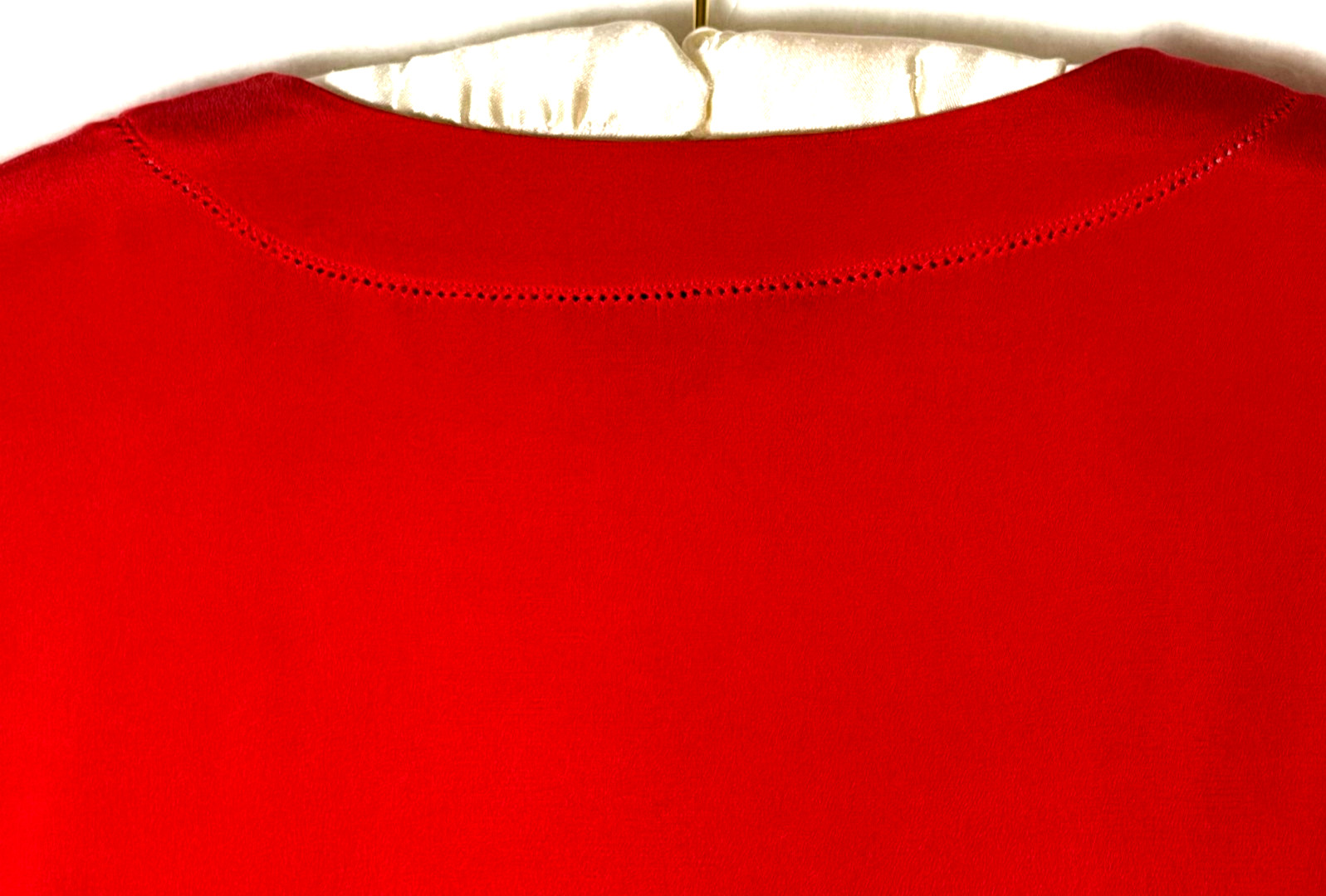 Due per Due 10 Red Silk Tunic Long Sleeve Vintage Timeless Luxury Valentines Day