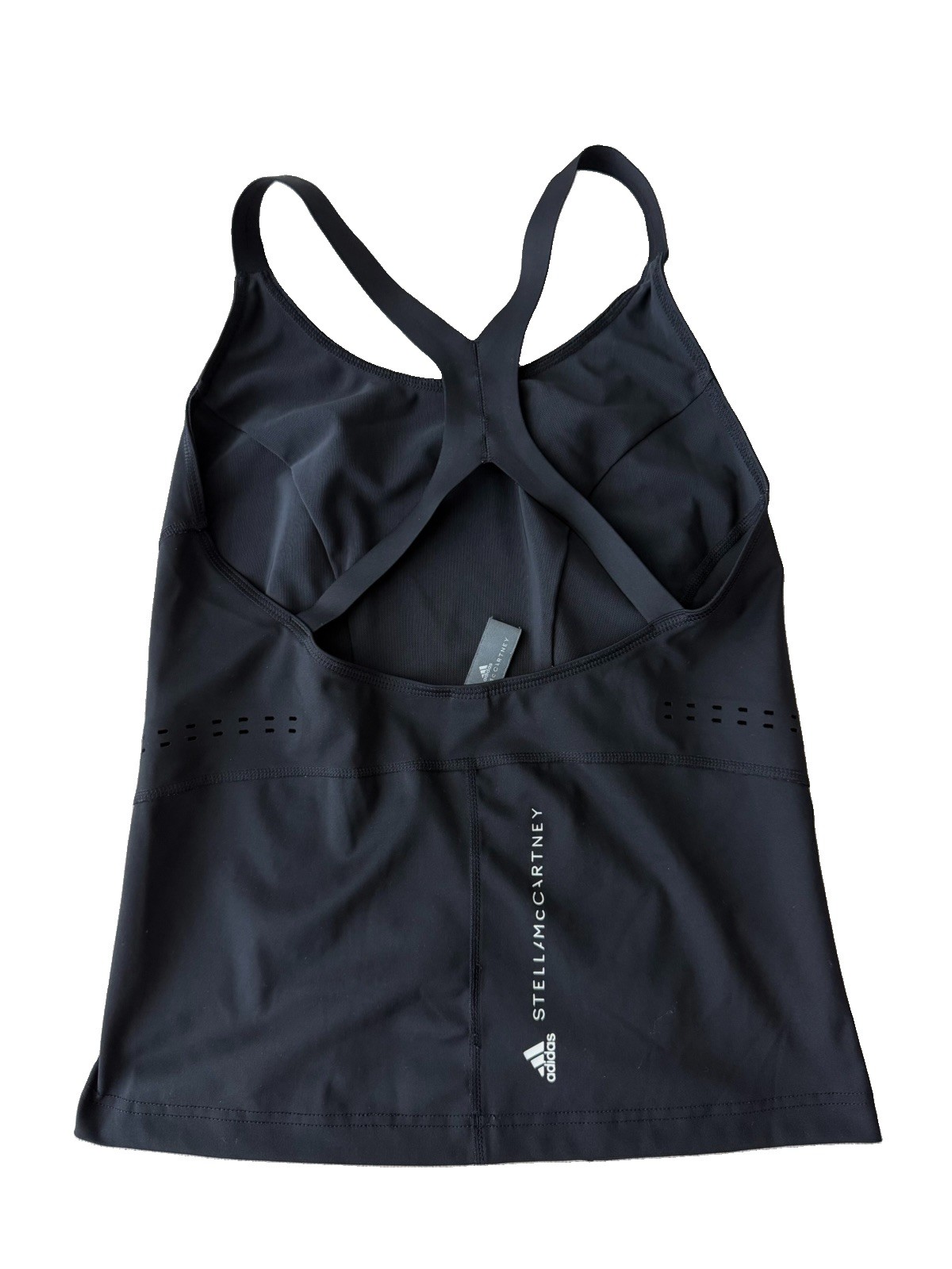 Adidas x Stella McCartney Black Logo Sport Tank Top Racer Back Size M