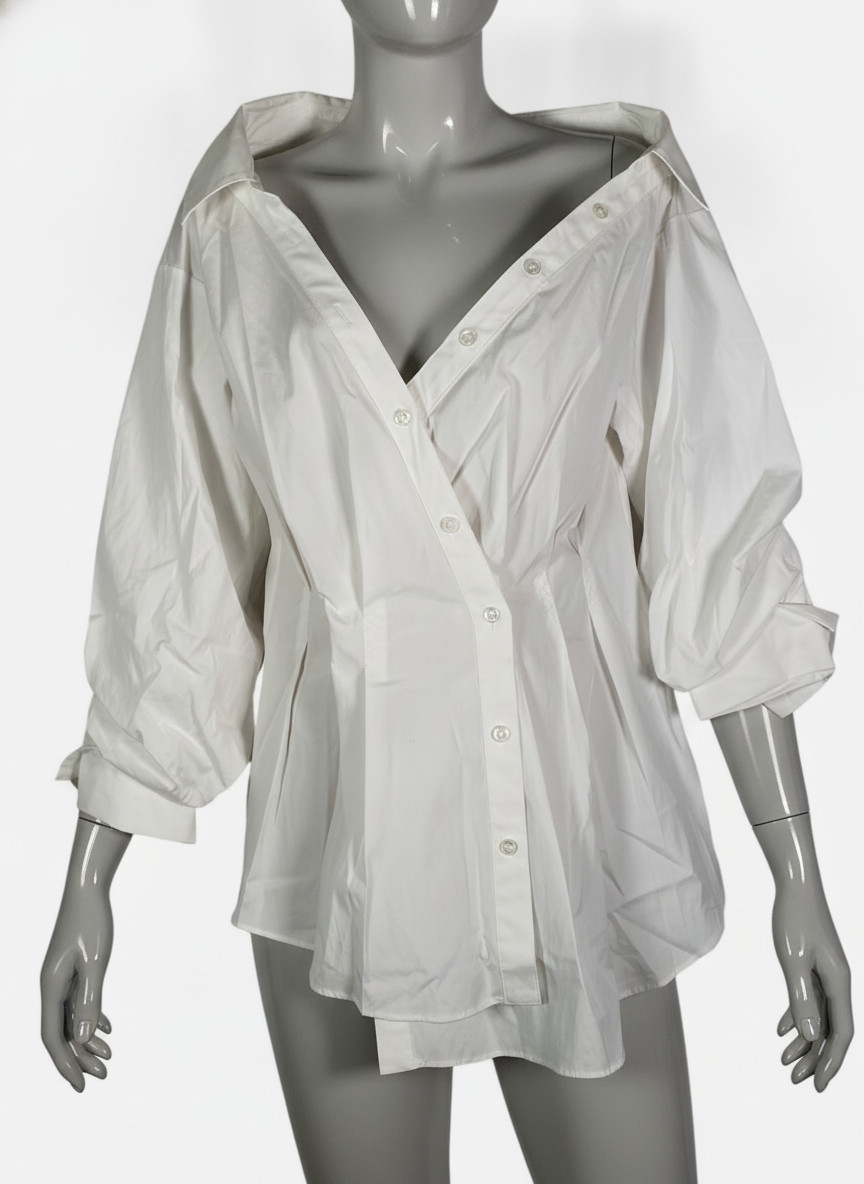 Brunello Cucinelli Women’s White Button-Up Shirt Size L