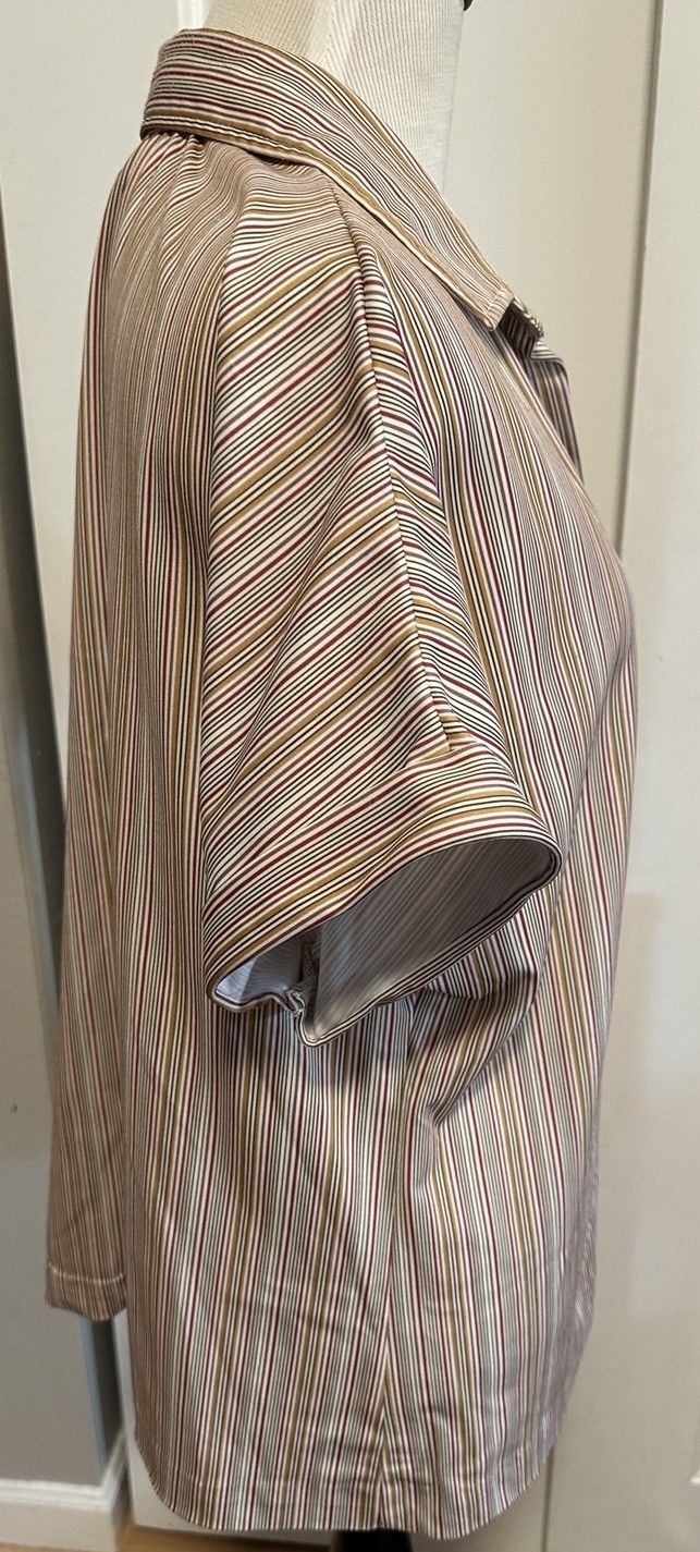 Jack Winter Knitsport Vintage Button Up Collard earth tones Stripes 18