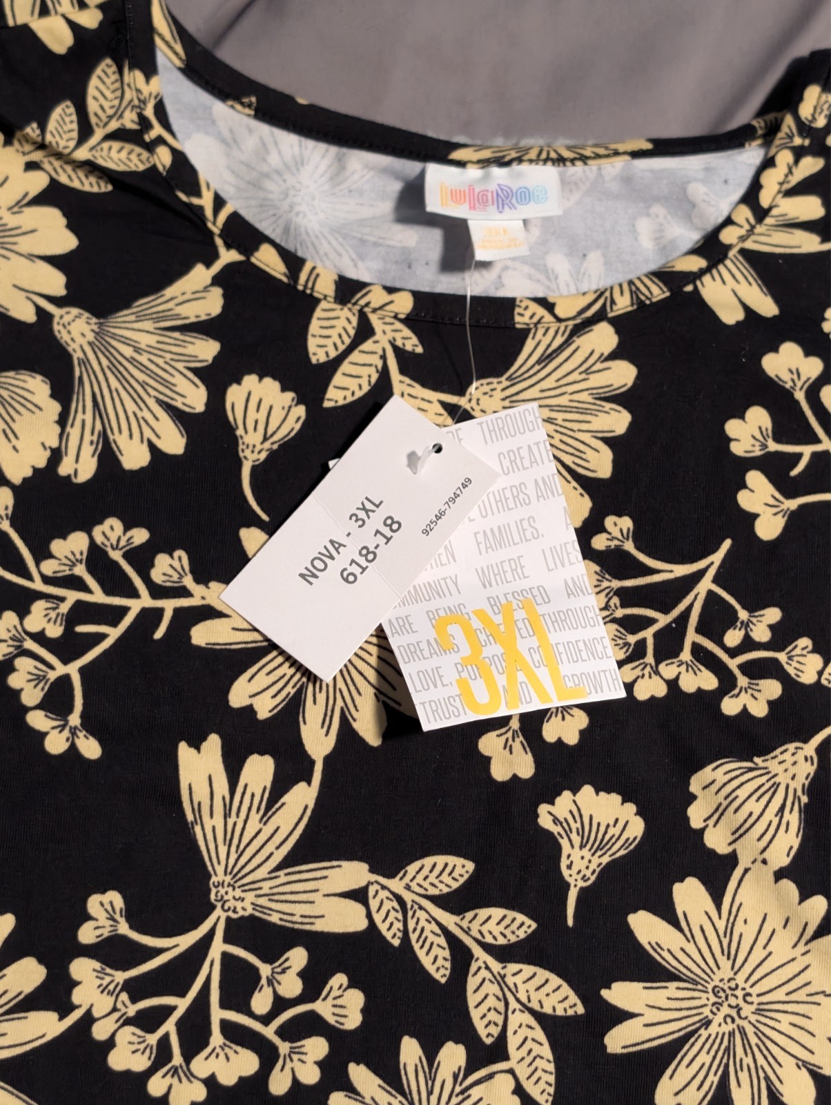 LulaRoe 3XL NWT Black and Cream longsleeve Nova Bodysuit
