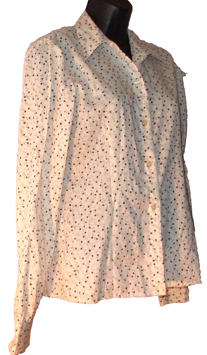 $59 NEW YORK & CO. KNIT small button blouse blouse SOFT TEXTURE PRINT top