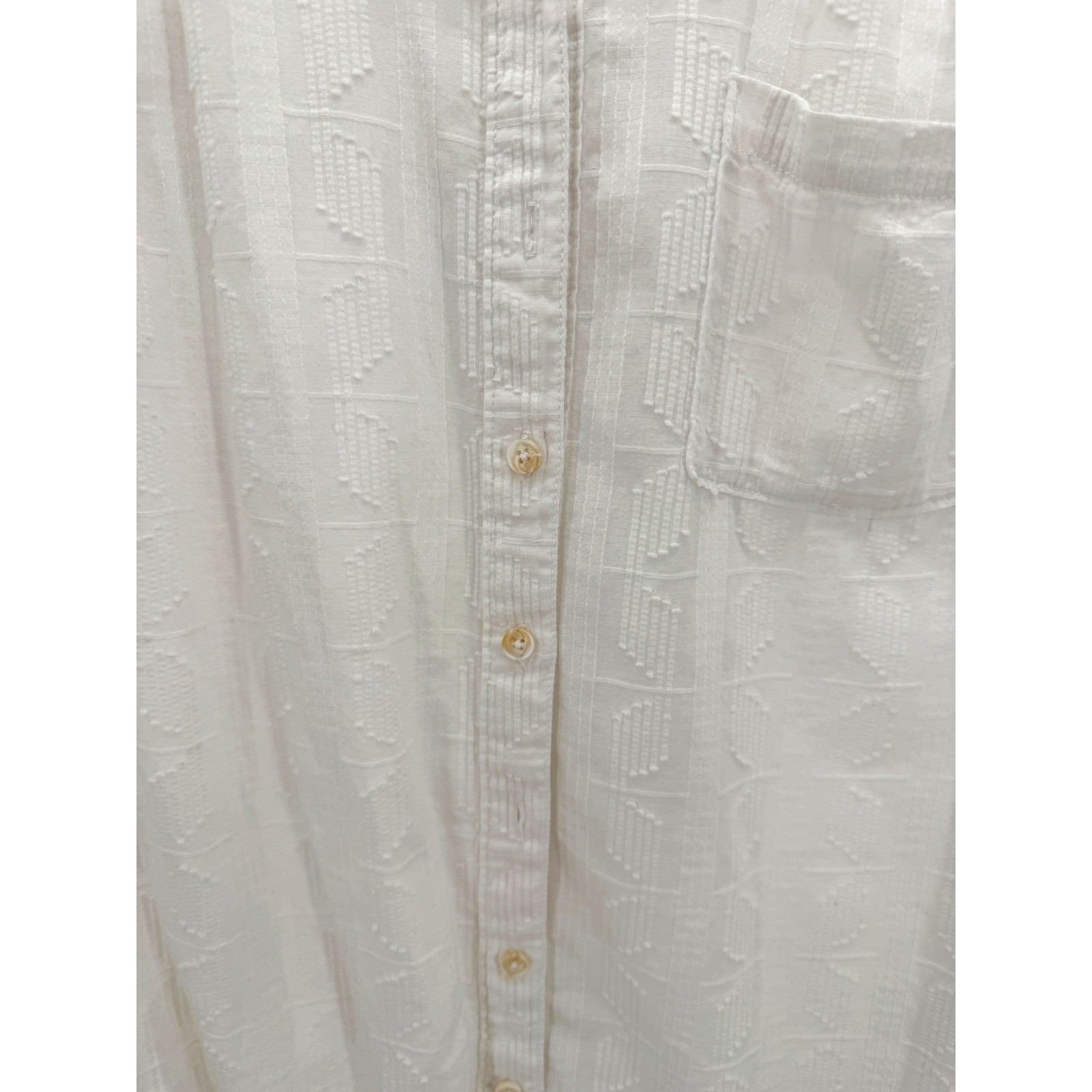 Pilcro and the Letterpress White Textured Button Down Lace Up Back Shirt Size M