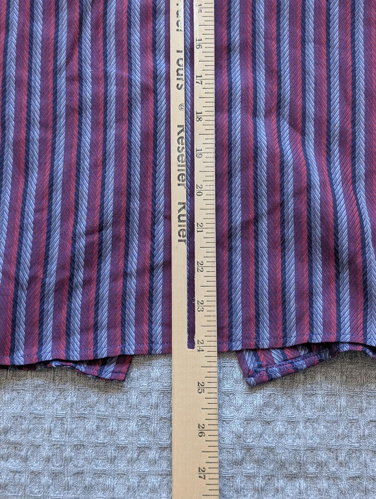 Vintage Shirt Womens 12 Red Stripe Tunic Dolman Pocket Epaulette Made UK 80s 90s