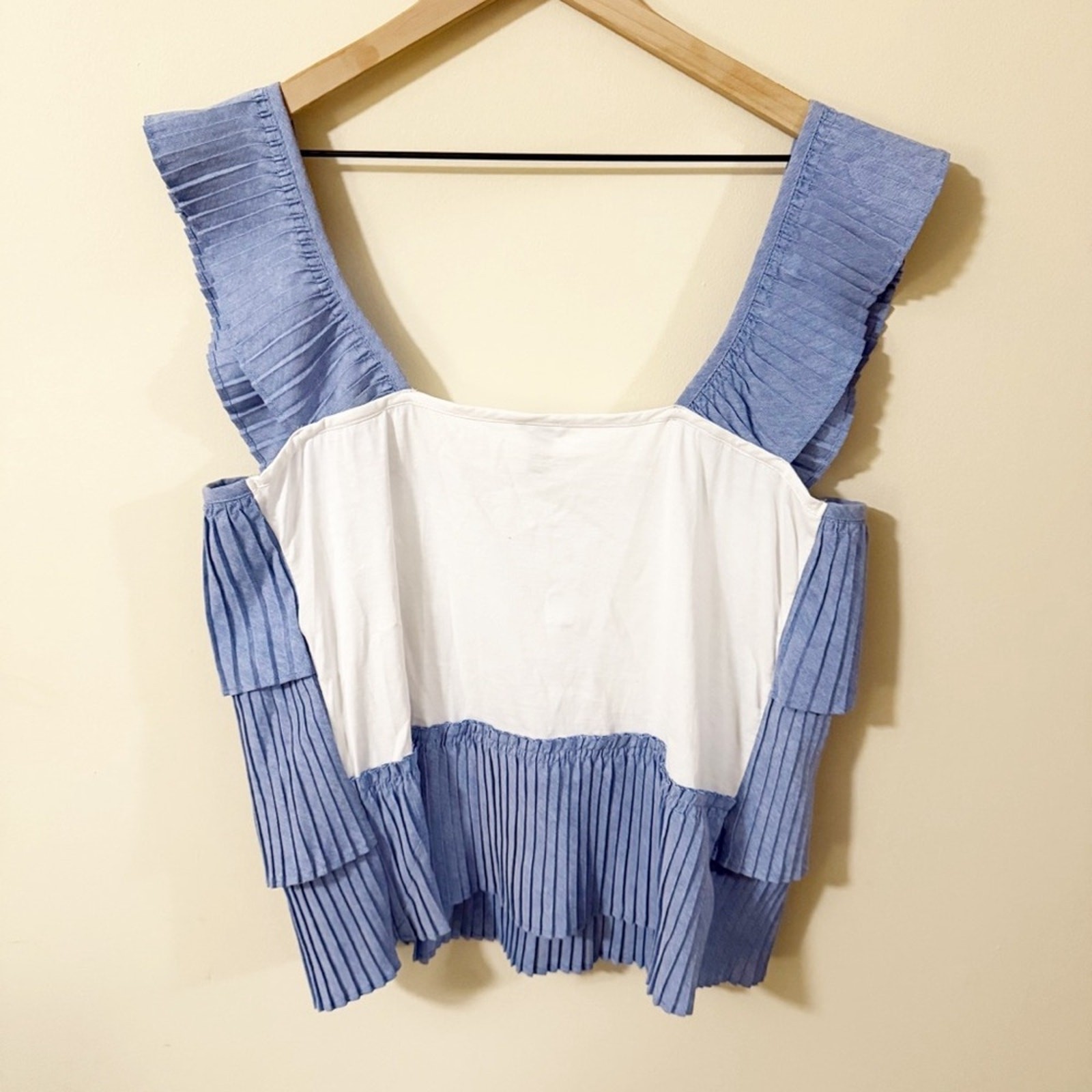 J Crew Womens Blue Sleeveless Tank Shirt Size Large Summer Beach Vacation