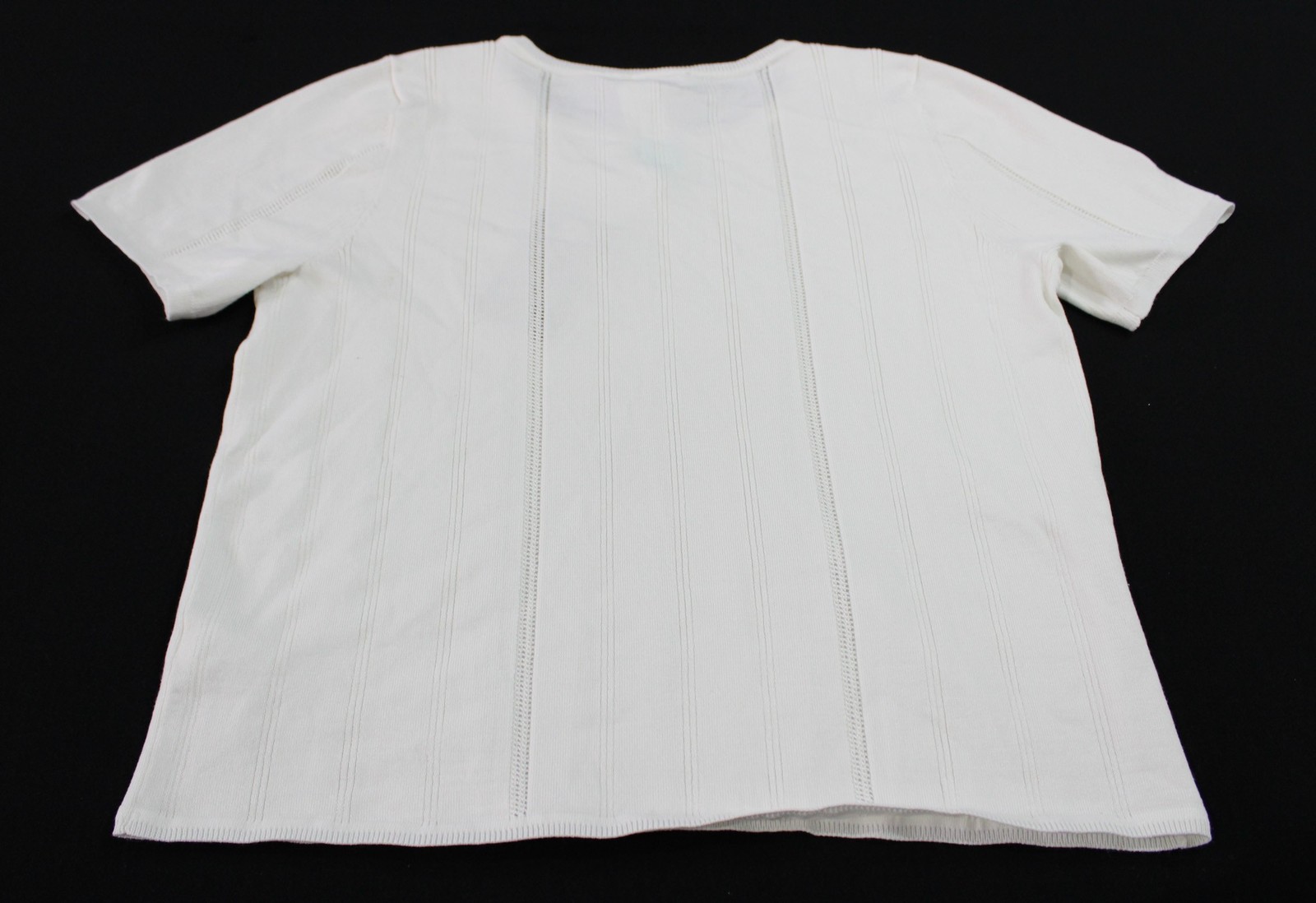 Evolution by Cyrus Womens Hadlee Pointelle Crewneck Top AR8 Coconut Milk Size XL