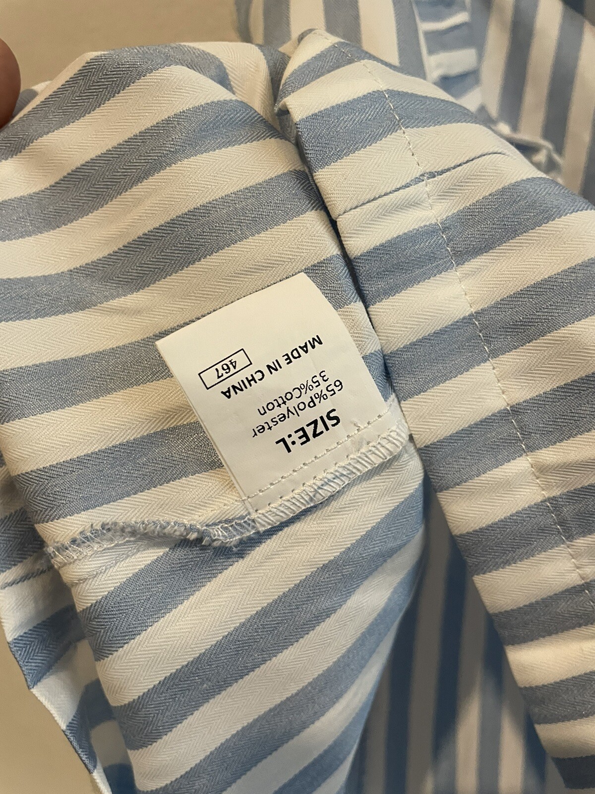 Women Blue Striped Tie Back Ruffle Trim Top Size Large Bar None Country Store
