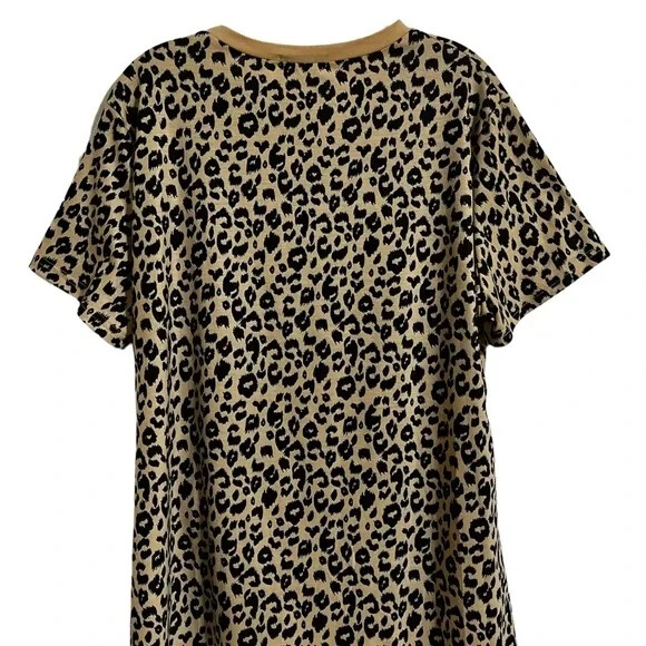 Blooming Jelly Womens X-Large Leopard Print Short Sleeve Round Neck T Shirt XL